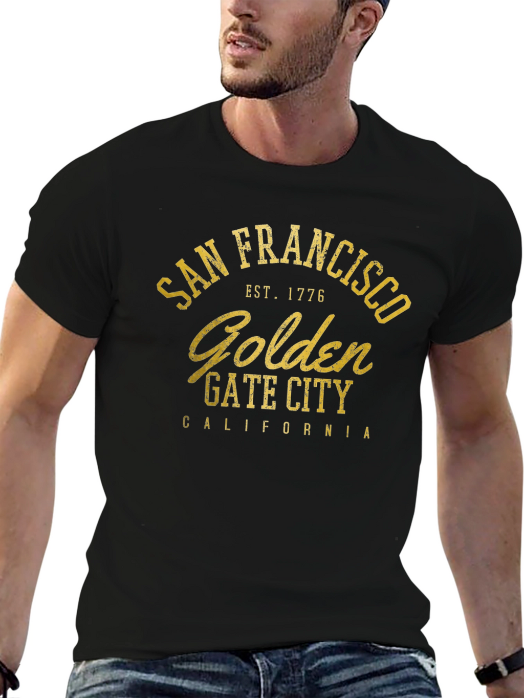 San Francisco Golden Gate City Black T-Shirt