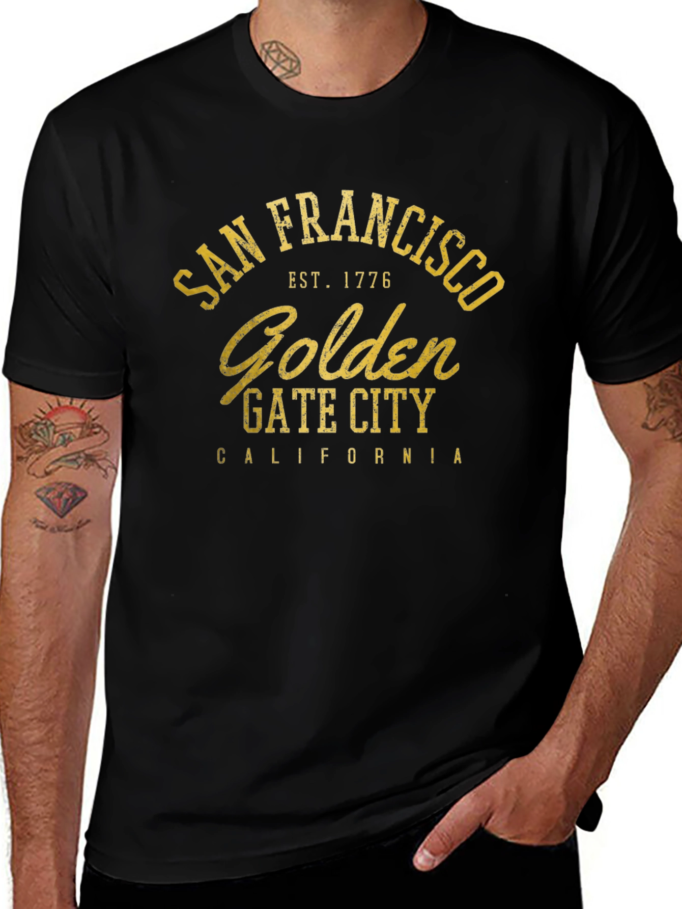 San Francisco Golden Gate City Black T-Shirt