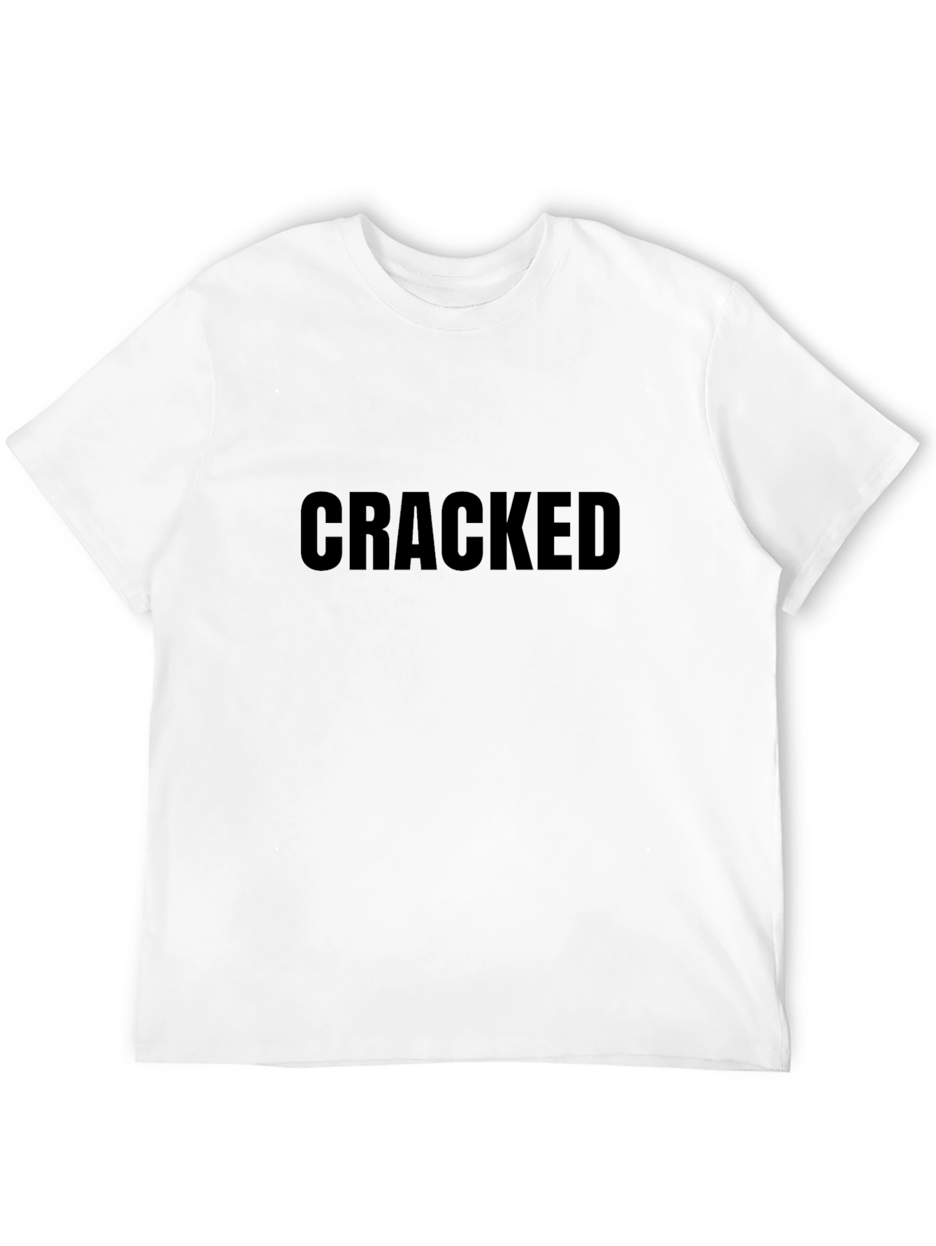 Cracked Graphic Print Black T-Shirt