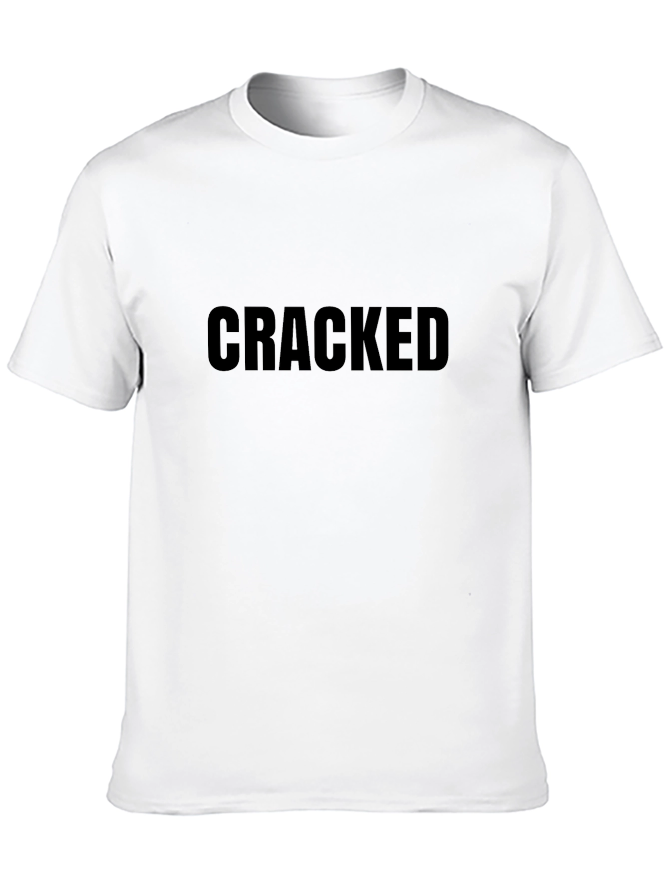 Cracked Graphic Print Black T-Shirt