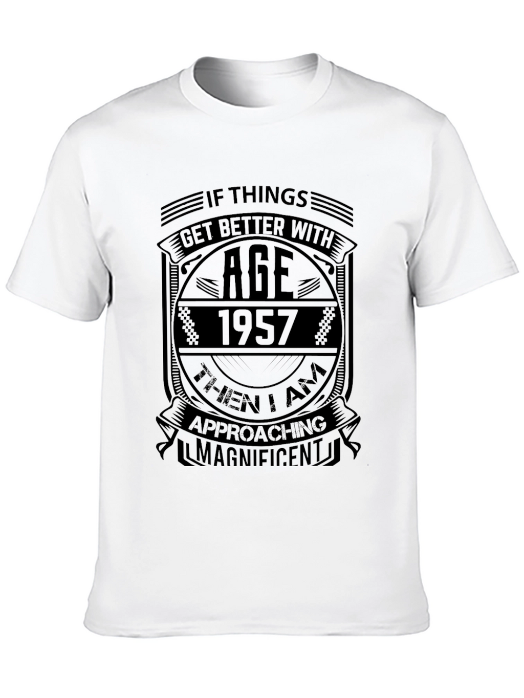 1957 Birthday T-Shirt - Age Gets Better - Black