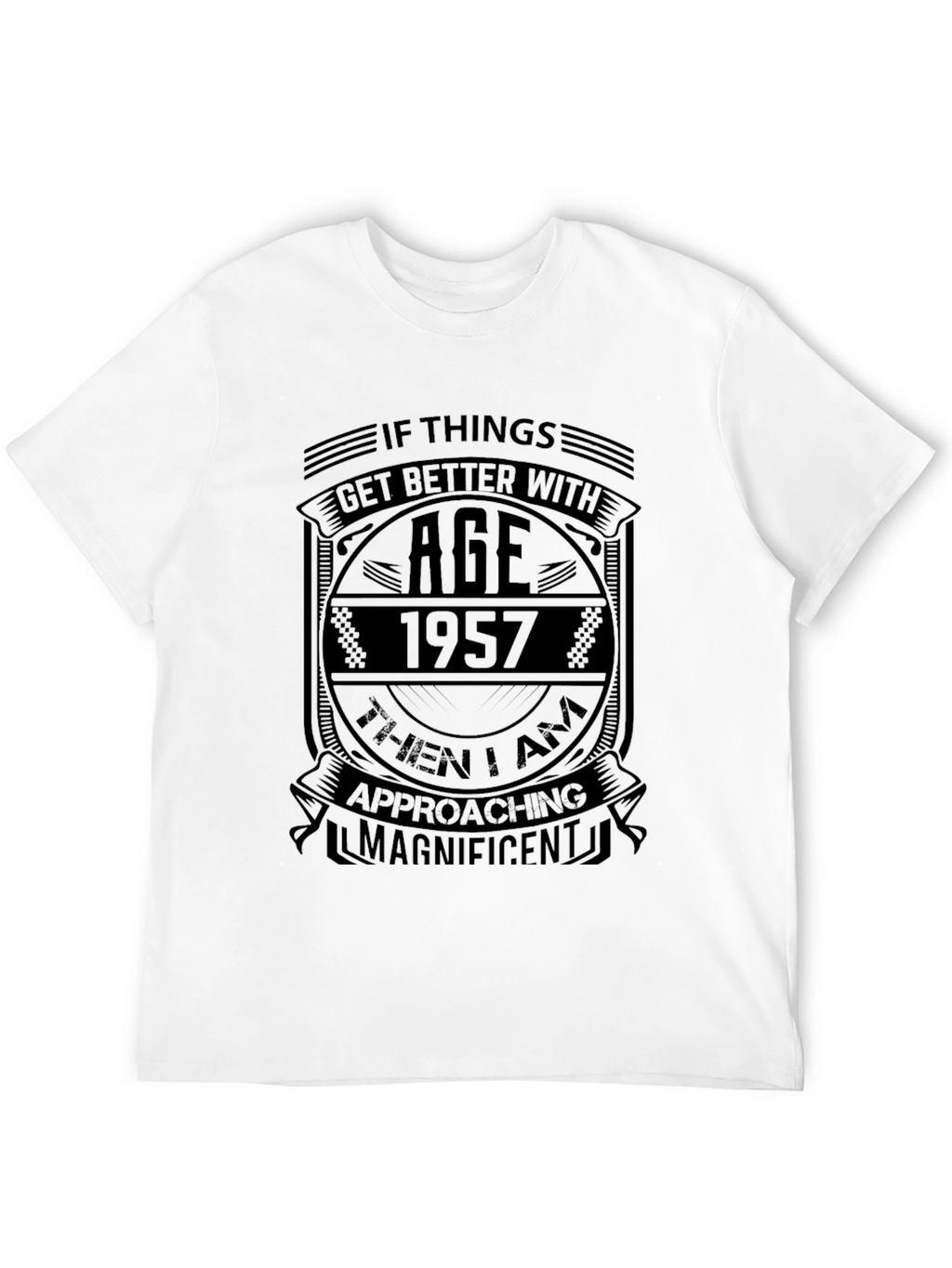 1957 Birthday T-Shirt - Age Gets Better - Black