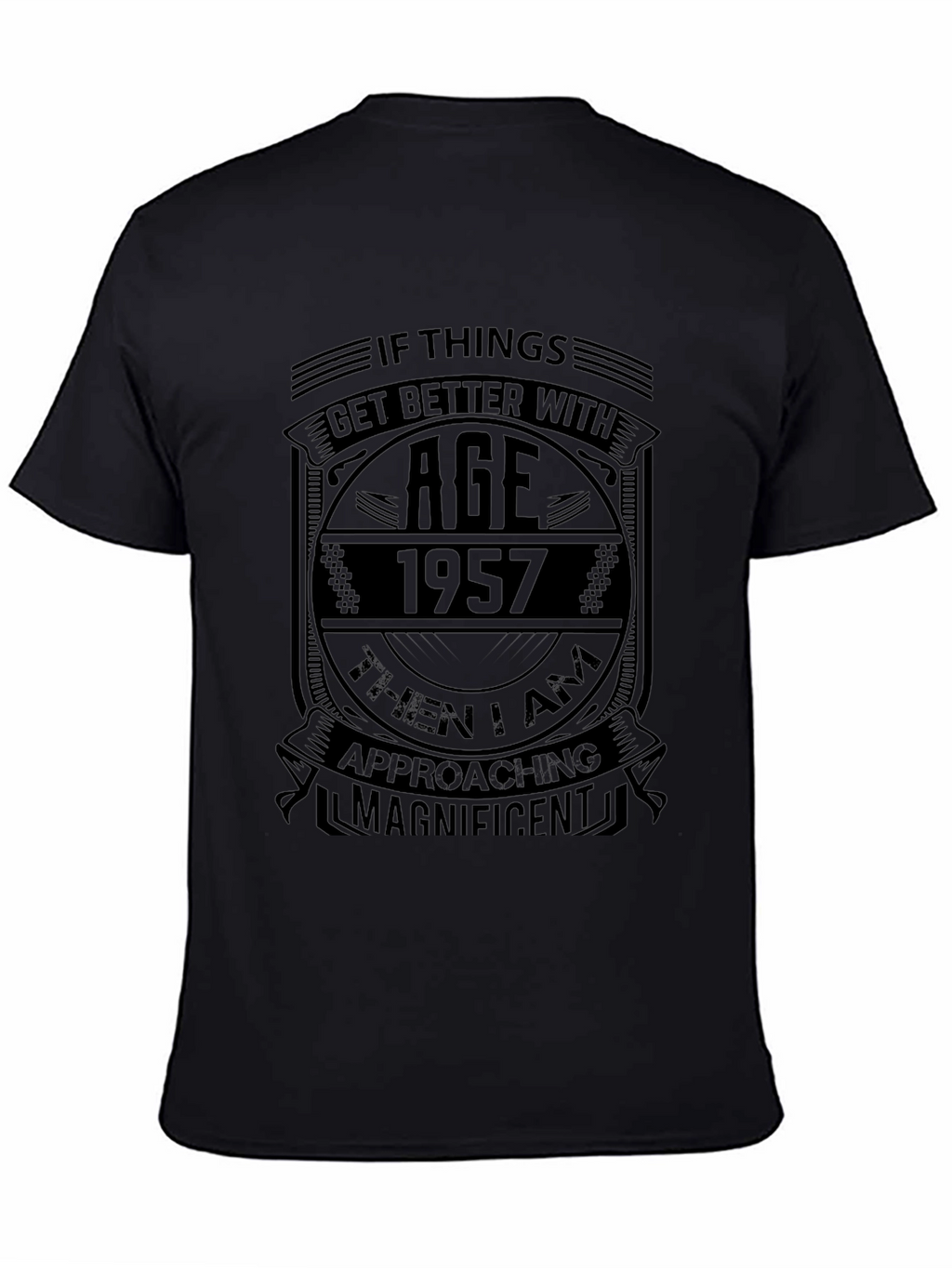 1957 Birthday T-Shirt - Age Gets Better - Black