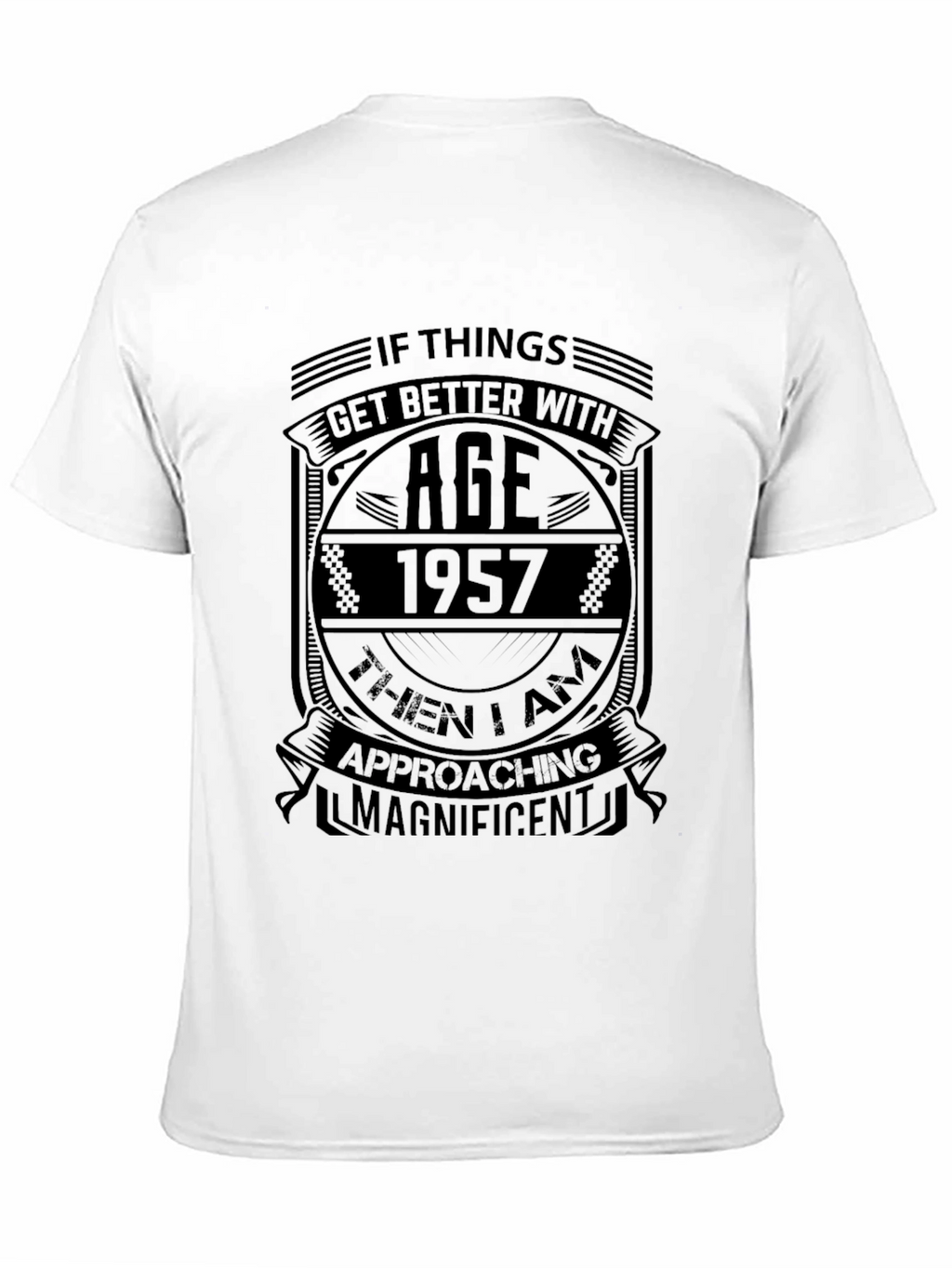 1957 Birthday T-Shirt - Age Gets Better - Black