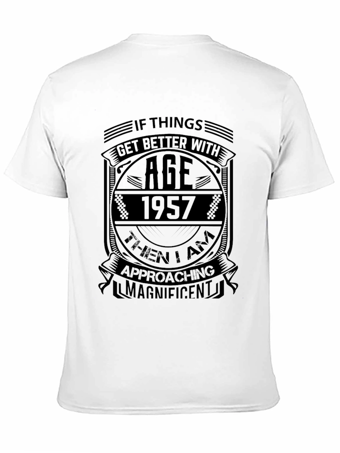 1957 Birthday T-Shirt - Age Gets Better - Black