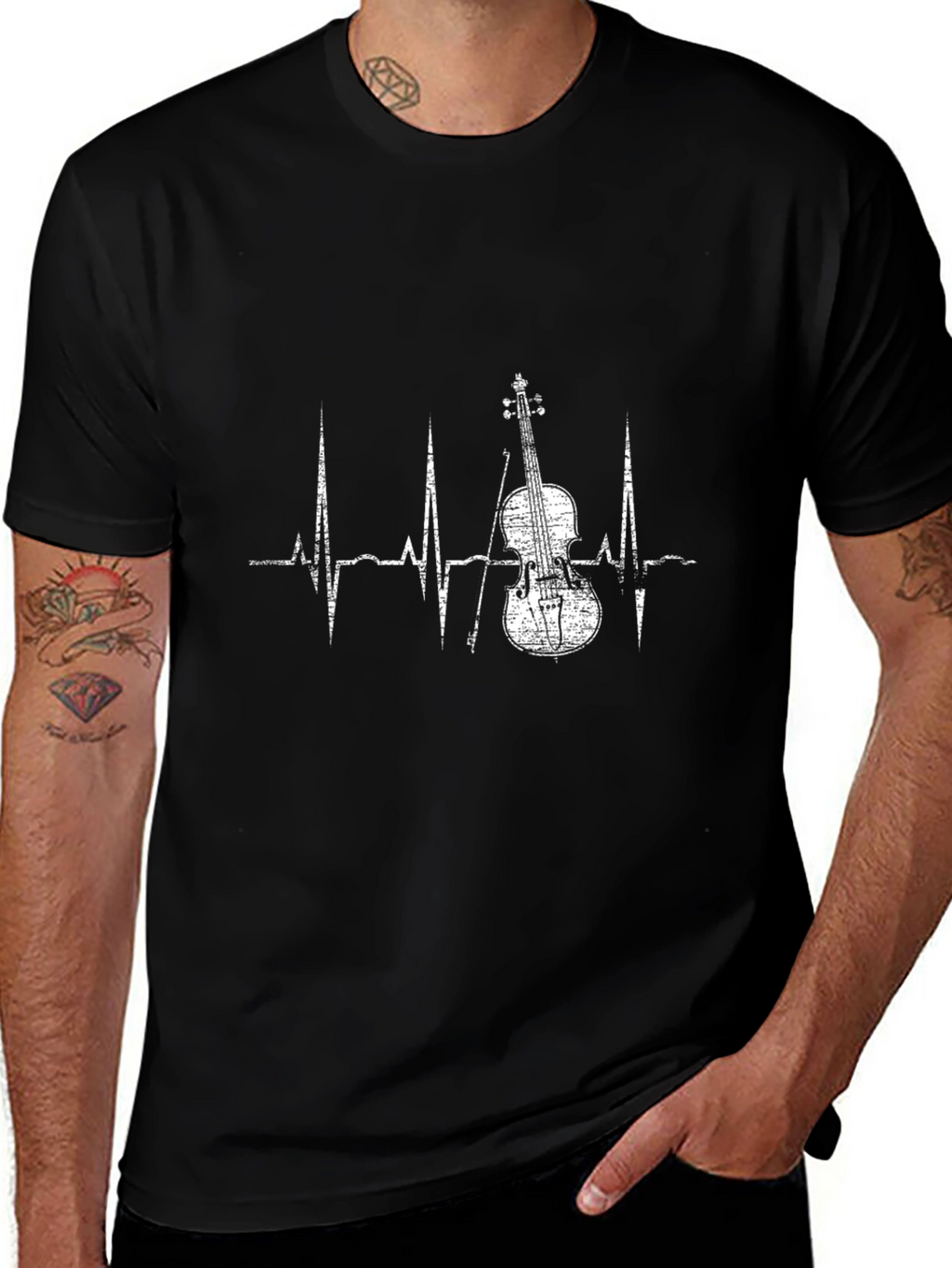 Violin Heartbeat T-Shirt - Music Lover Tee