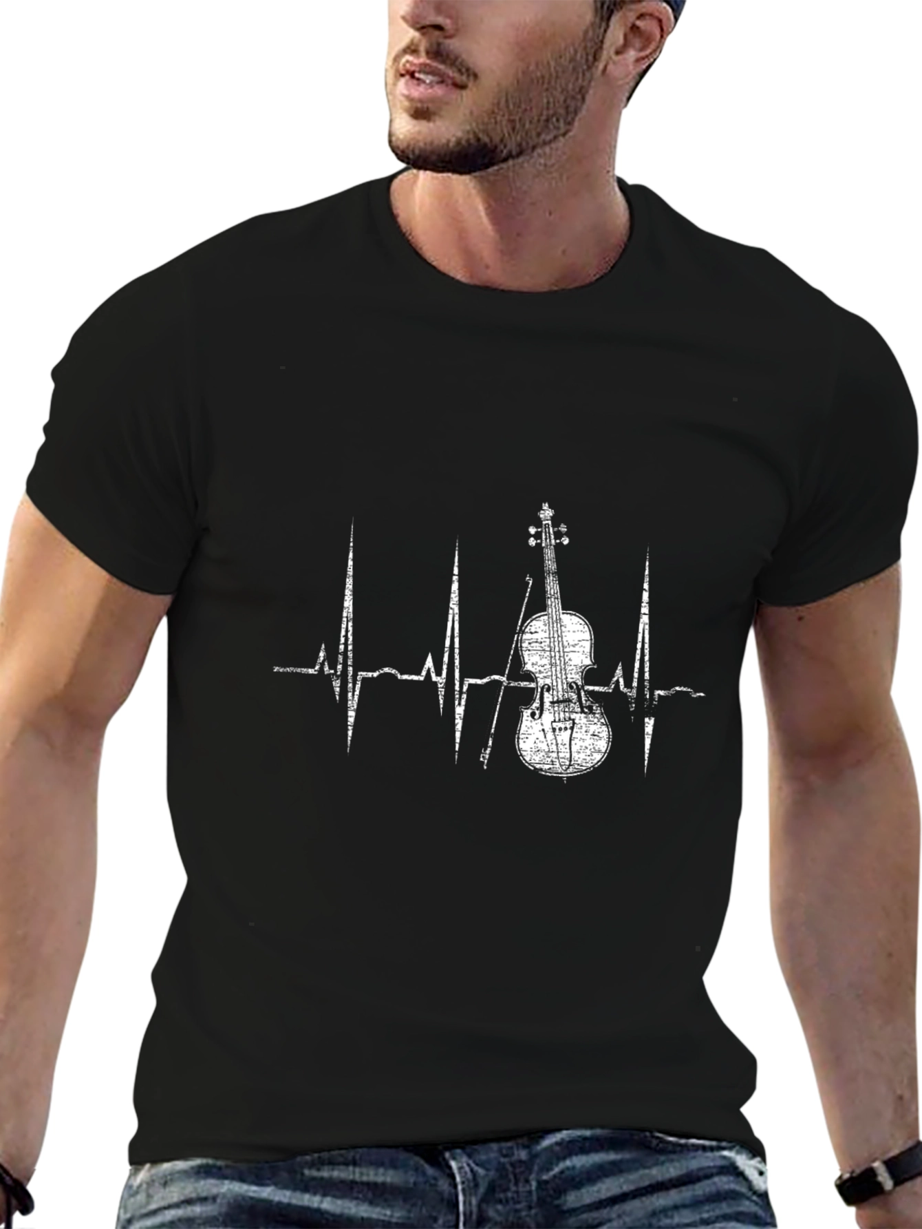 Violin Heartbeat T-Shirt - Music Lover Tee