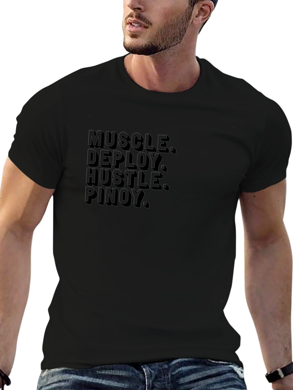 Muscle Deploy Hustle Pinoy Graphic Tee
