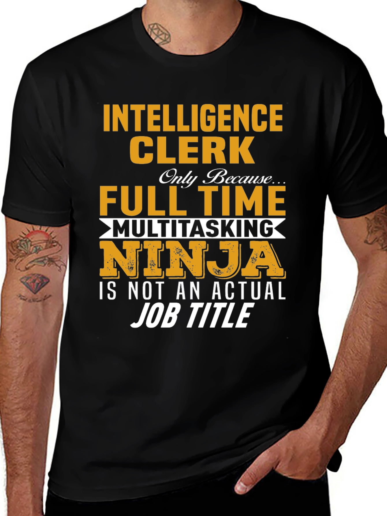 Intelligence Clerk Full-Time Ninja T-Shirt