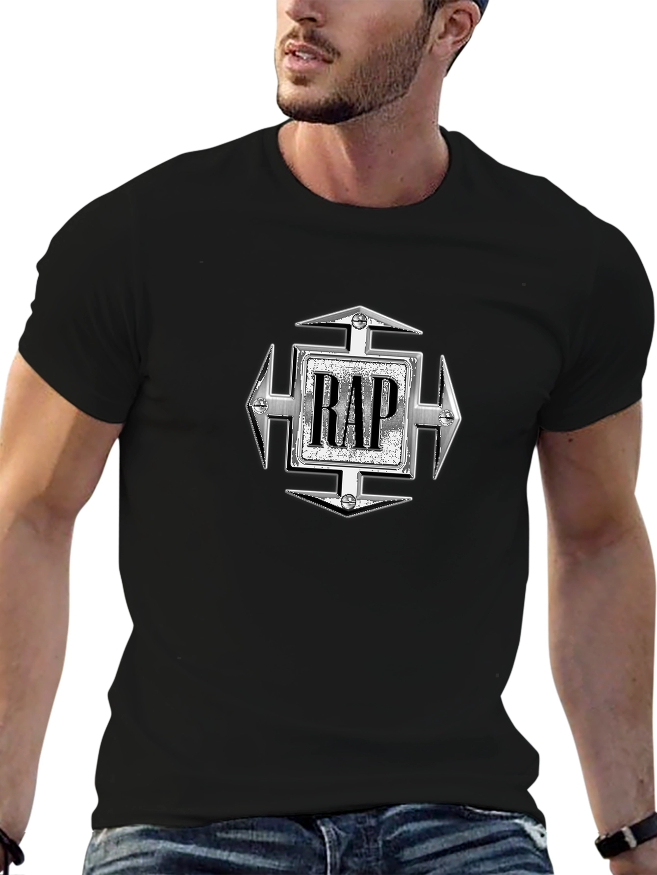 Retro RAP Graphic Black T-Shirt
