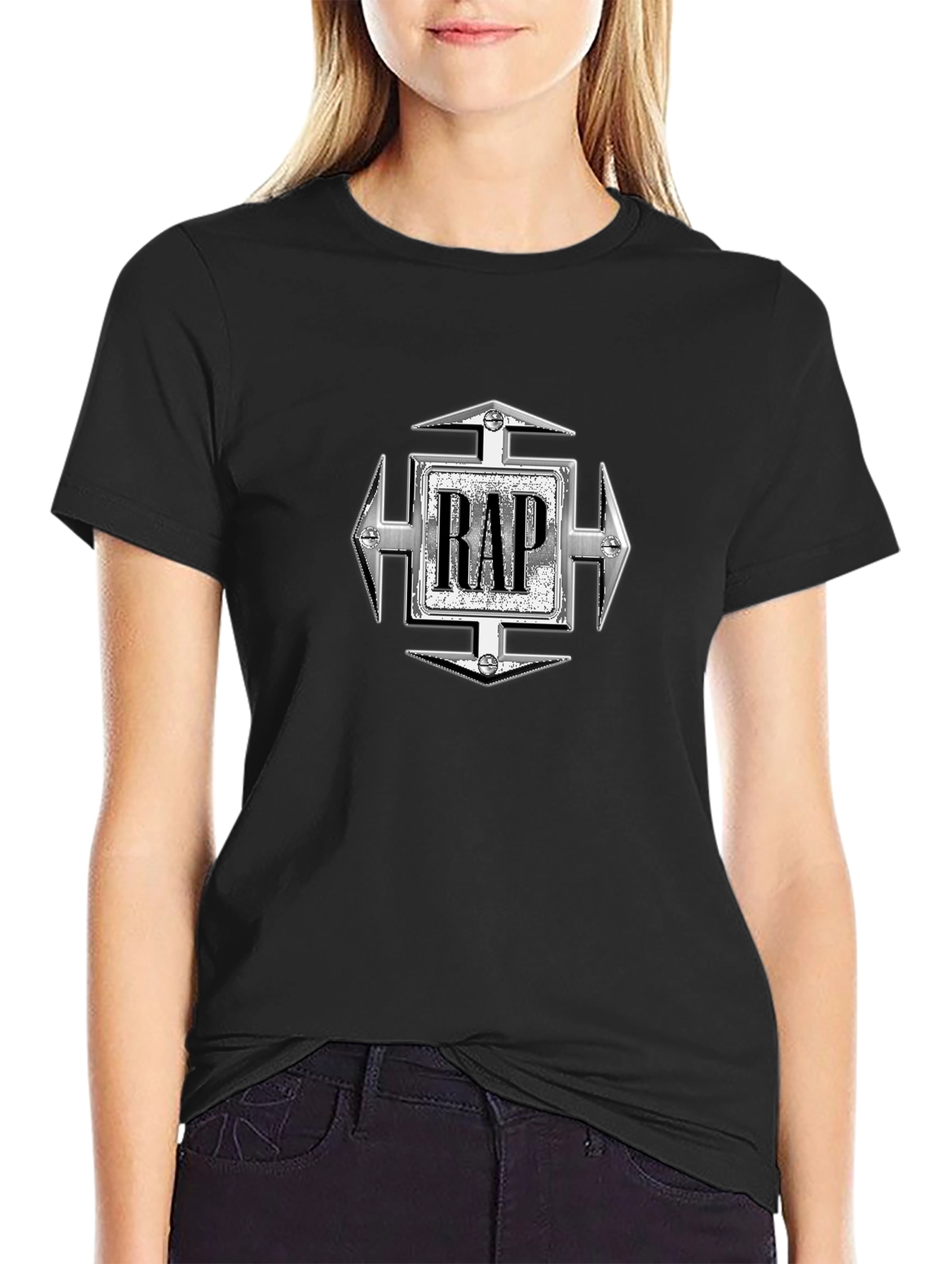Retro RAP Graphic Black T-Shirt