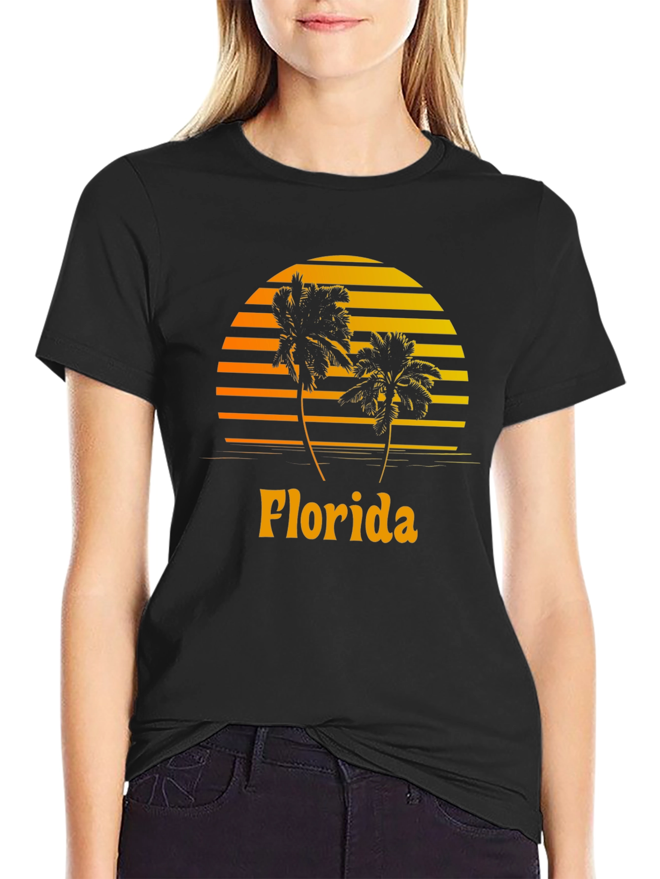 Florida Palm Tree Sunset Graphic Tee