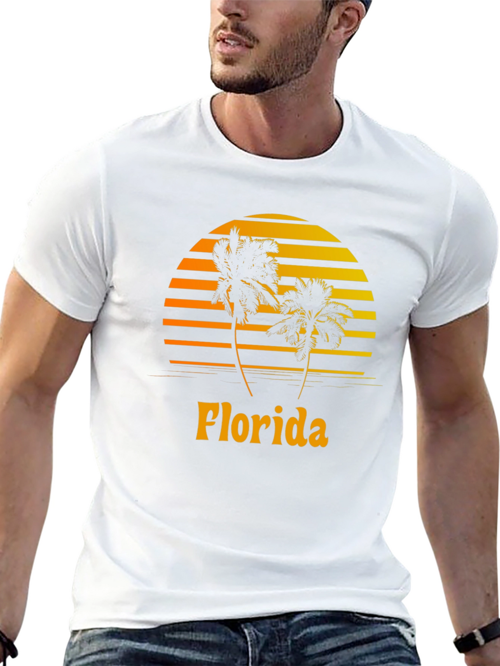 Florida Palm Tree Sunset Graphic Tee