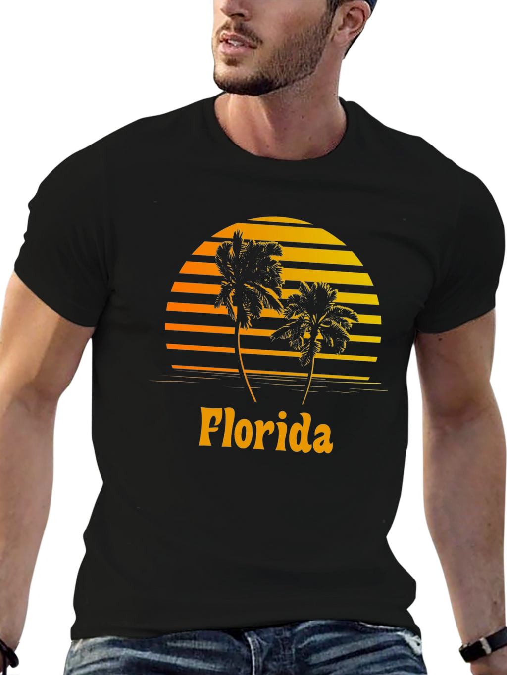 Florida Palm Tree Sunset Graphic Tee