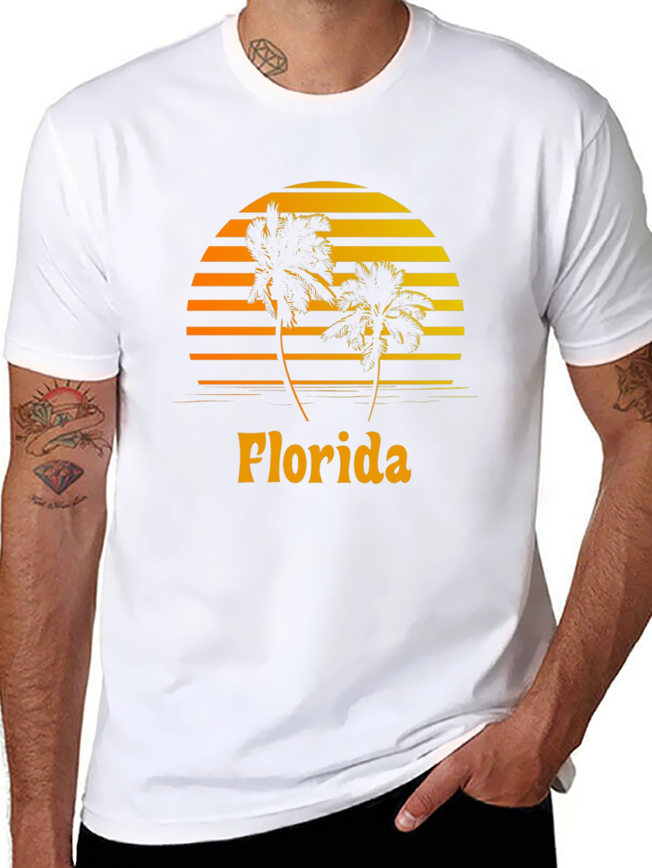 Florida Palm Tree Sunset Graphic Tee