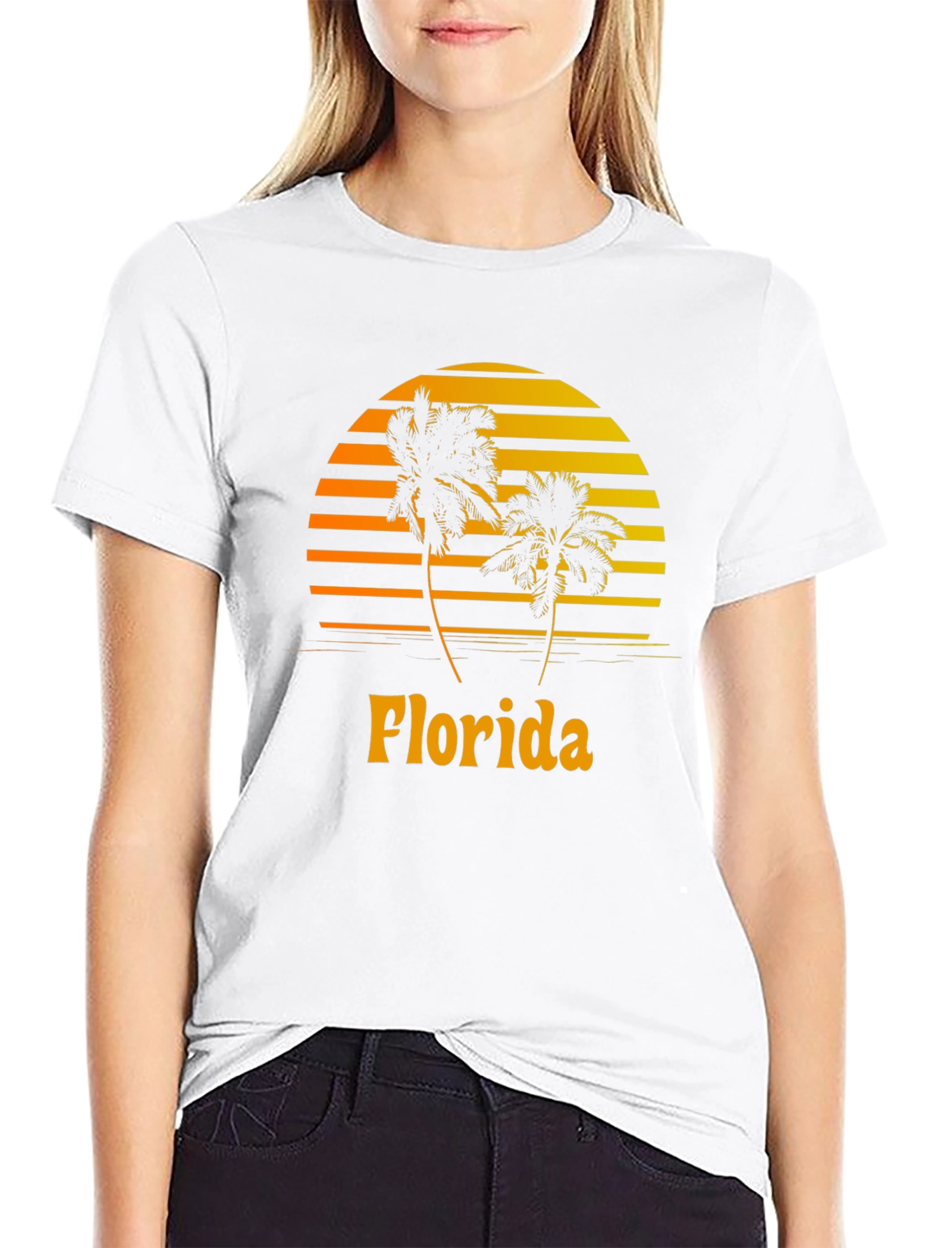 Florida Palm Tree Sunset Graphic Tee