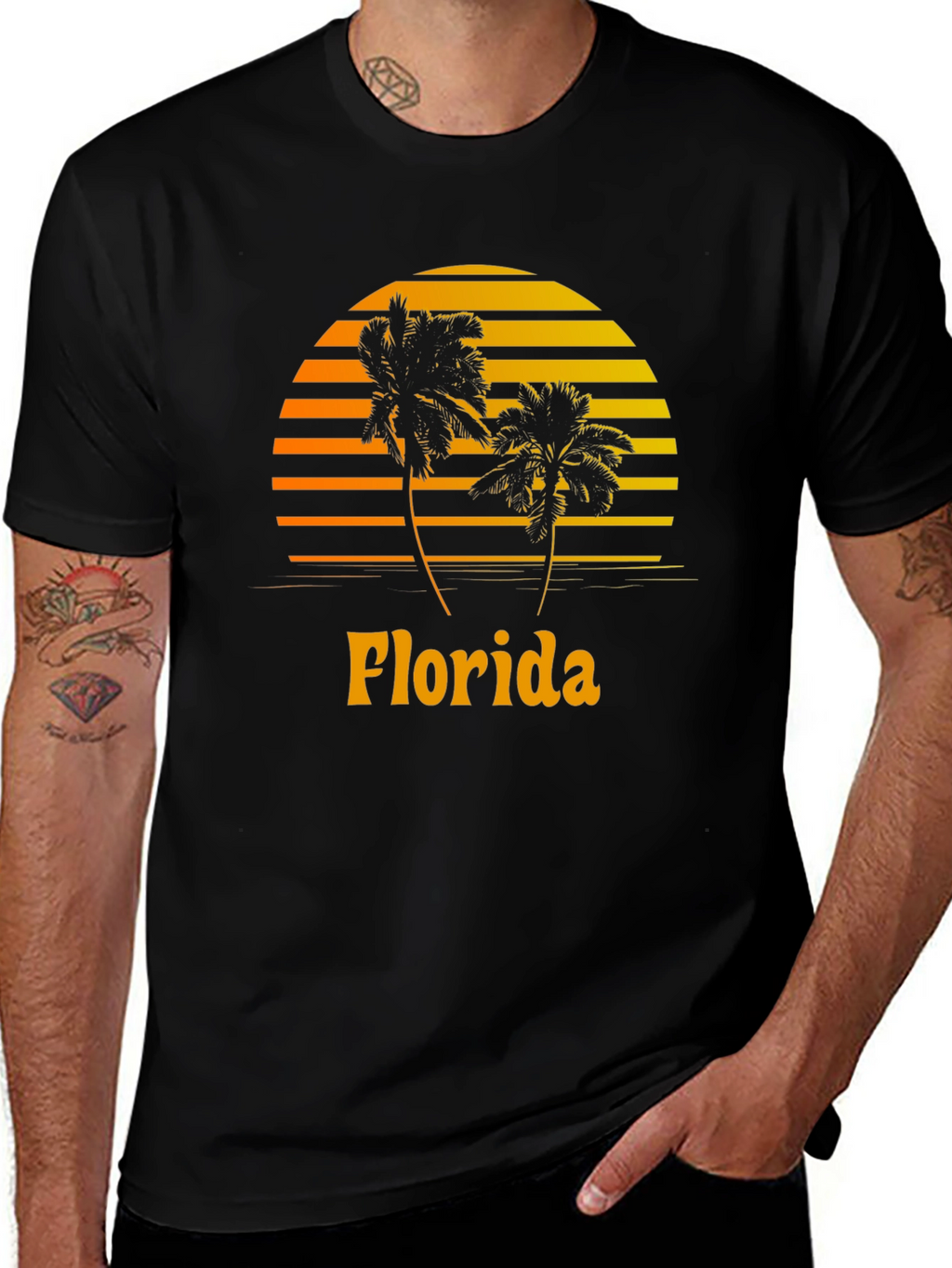 Florida Palm Tree Sunset Graphic Tee