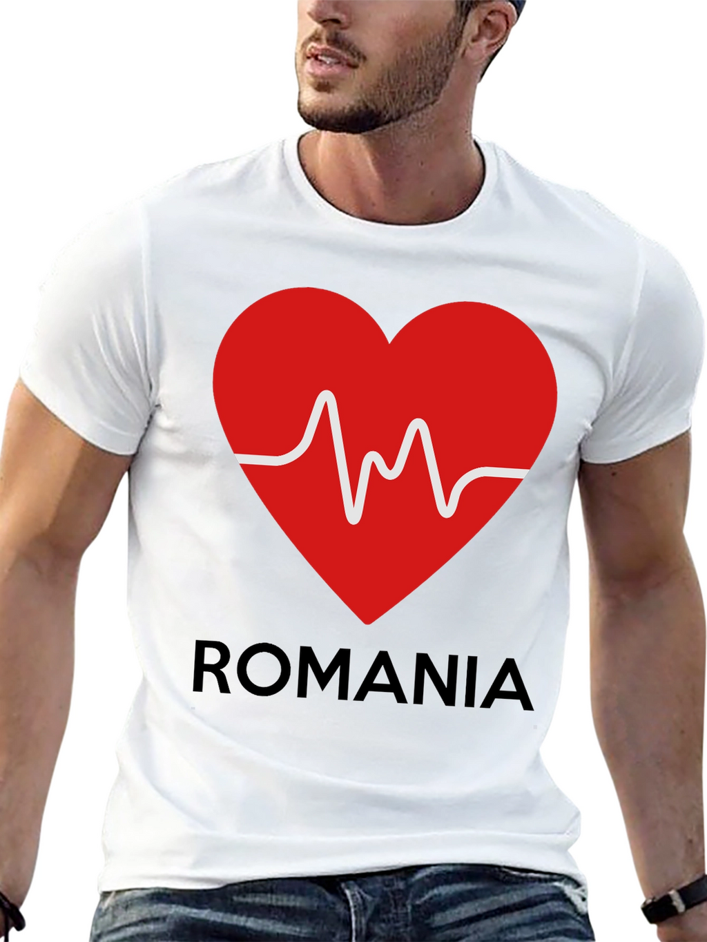 Romania Heartbeat T-Shirt - Show Your Love!