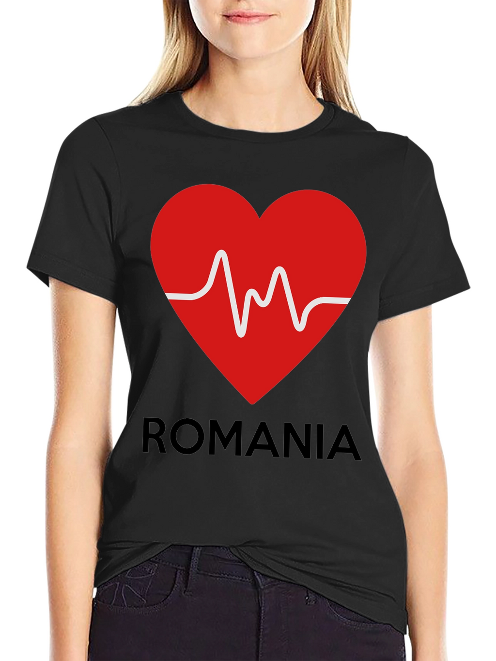 Romania Heartbeat T-Shirt - Show Your Love!