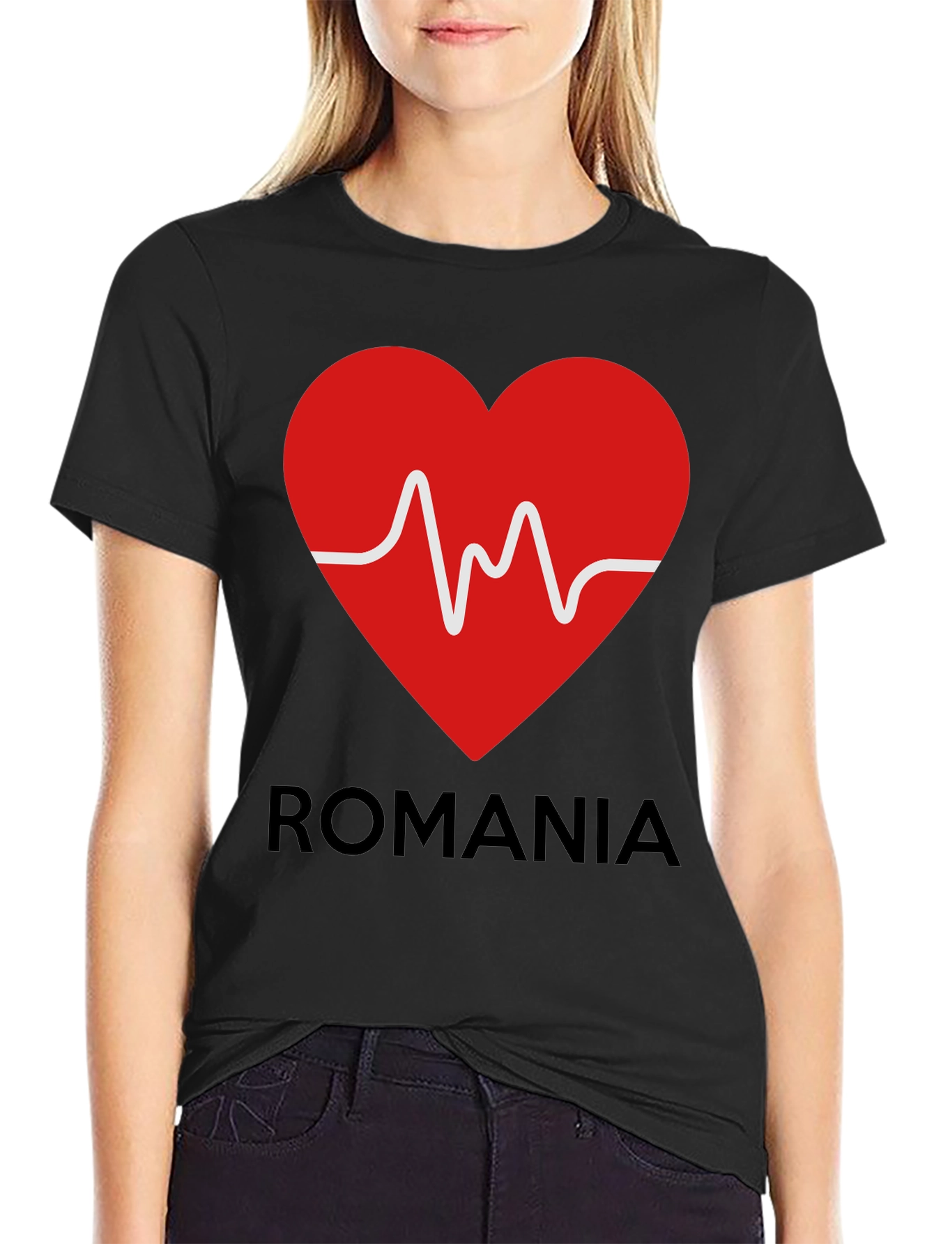 Romania Heartbeat T-Shirt - Show Your Love!