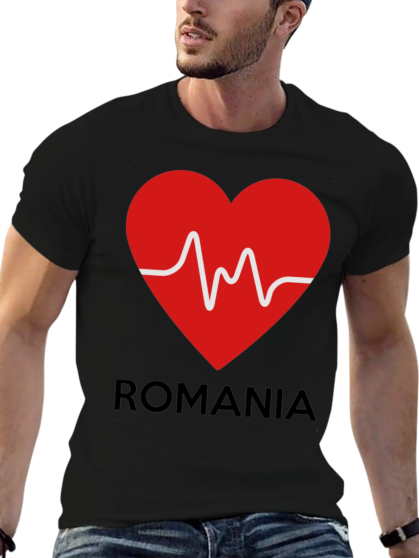 Romania Heartbeat T-Shirt - Show Your Love!