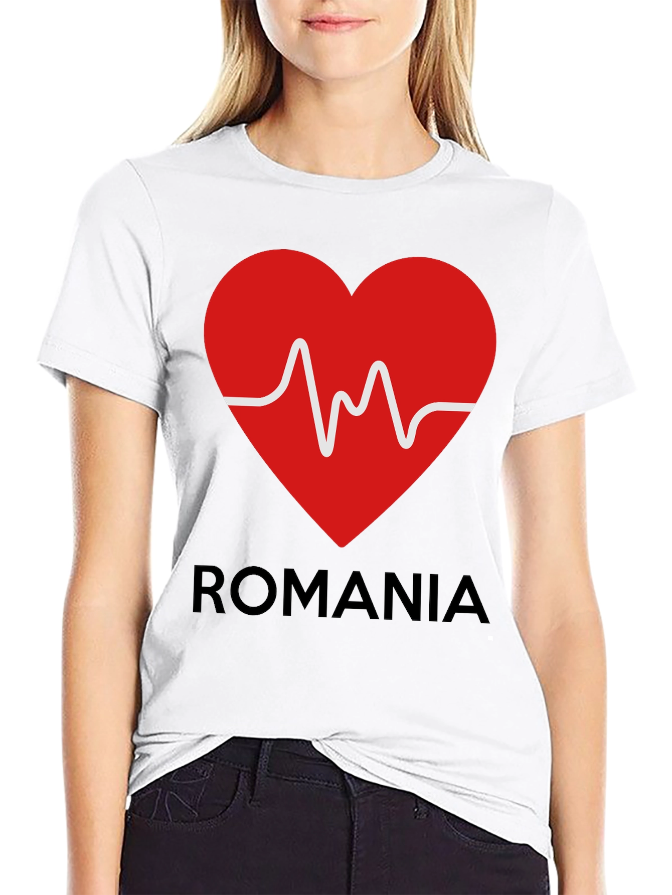 Romania Heartbeat T-Shirt - Show Your Love!
