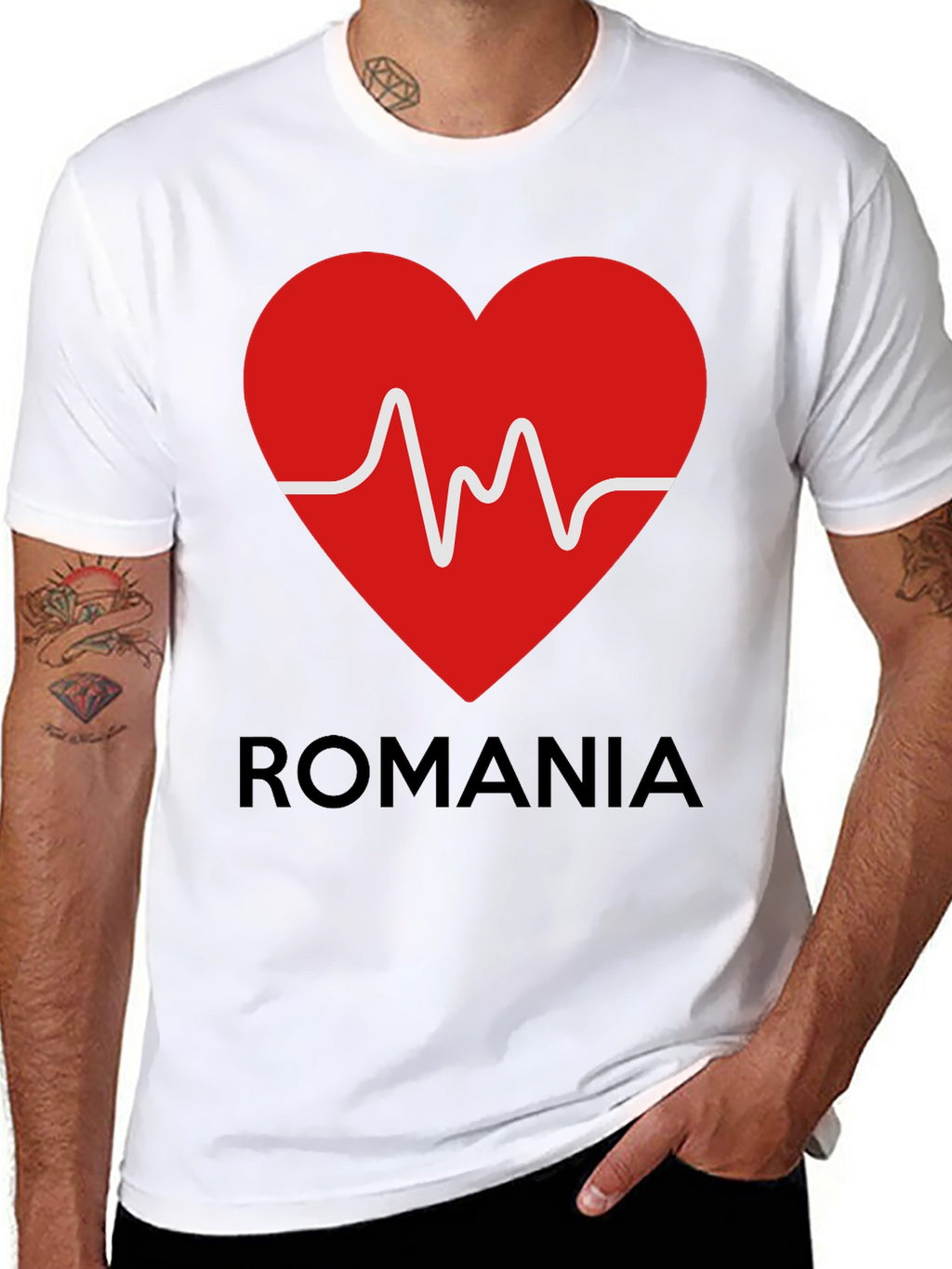 Romania Heartbeat T-Shirt - Show Your Love!