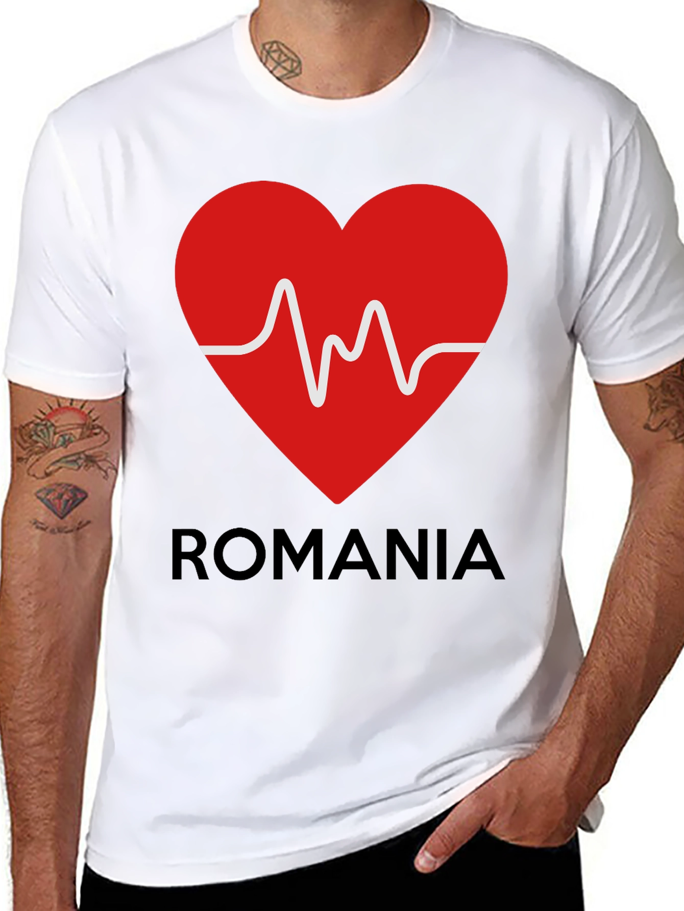 Romania Heartbeat T-Shirt - Show Your Love!