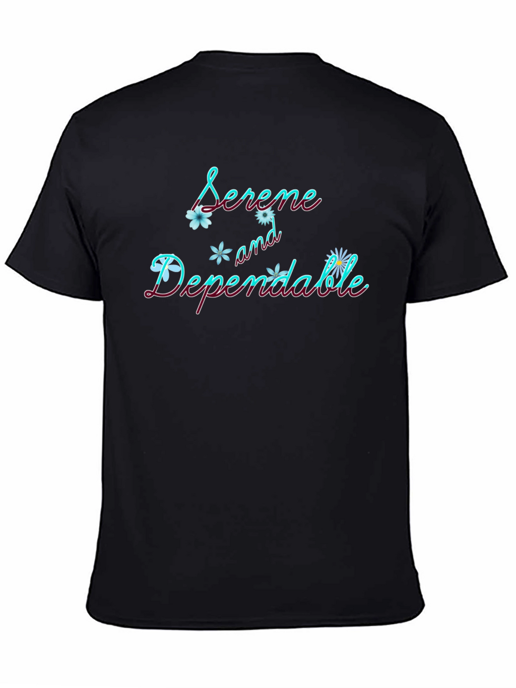 Serene & Dependable Black Graphic Tee