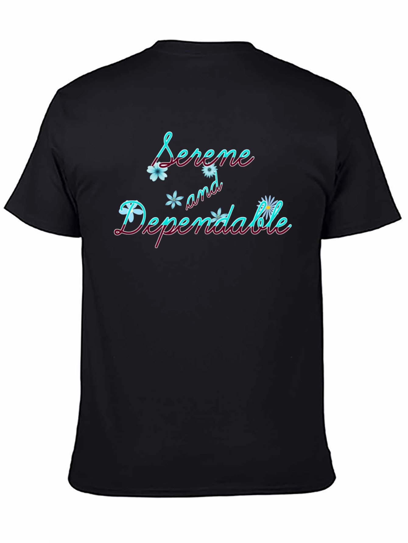 Serene & Dependable Black Graphic Tee