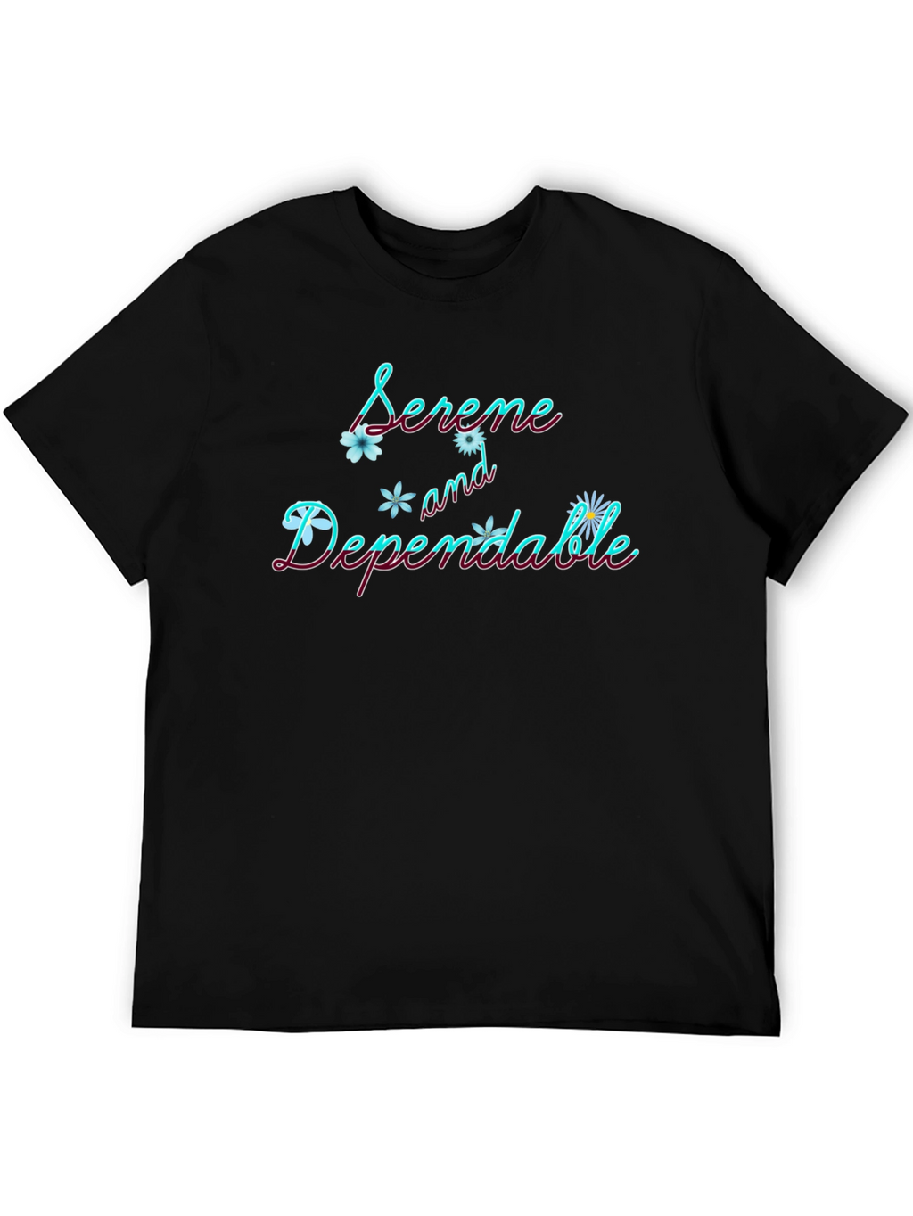 Serene & Dependable Black Graphic Tee
