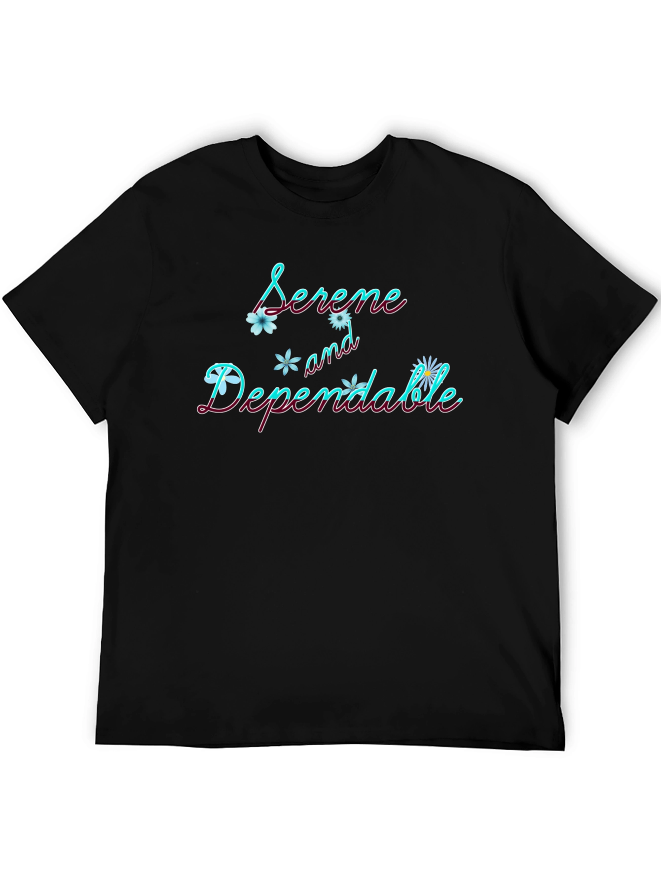 Serene & Dependable Black Graphic Tee