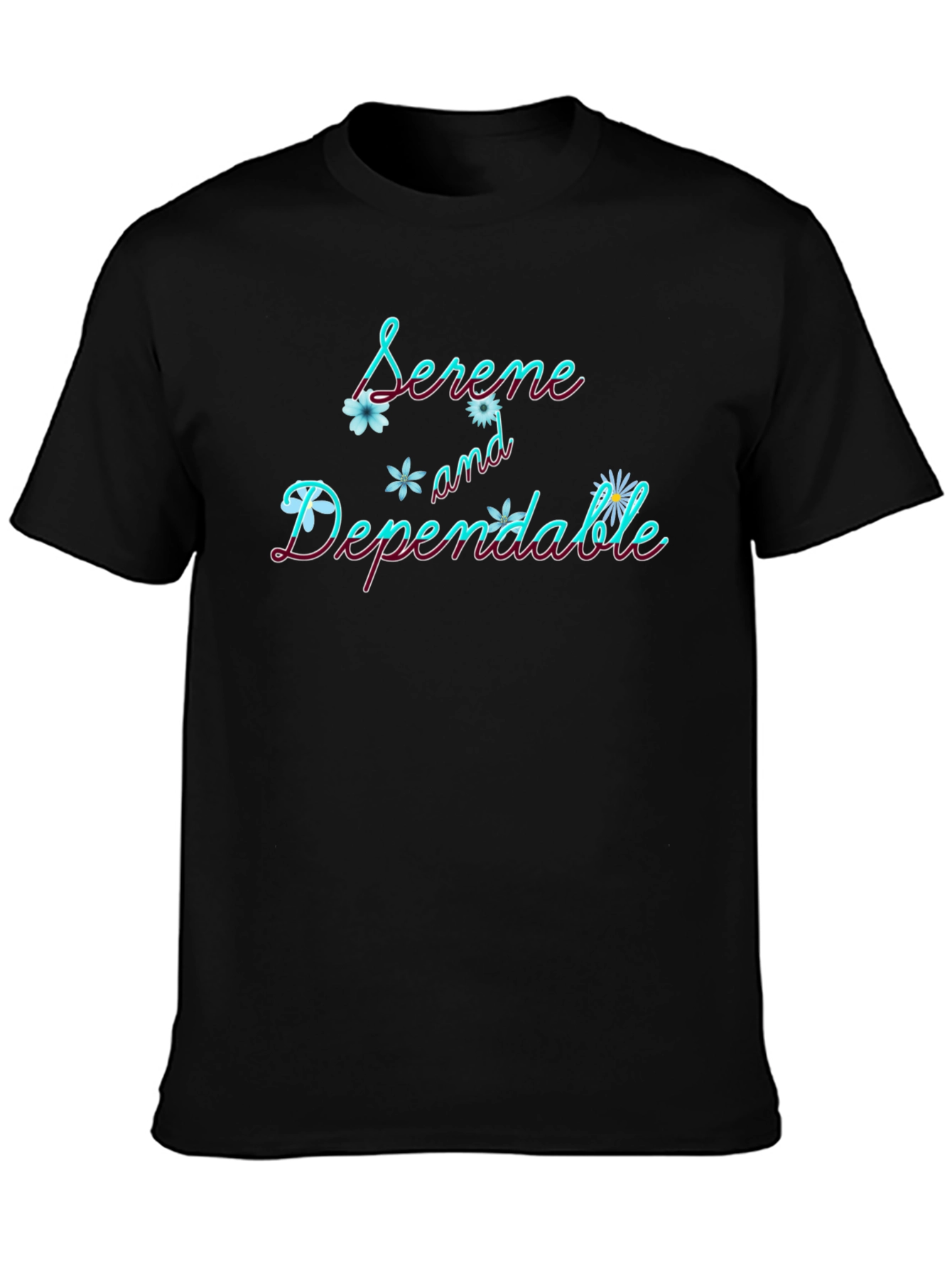 Serene & Dependable Black Graphic Tee