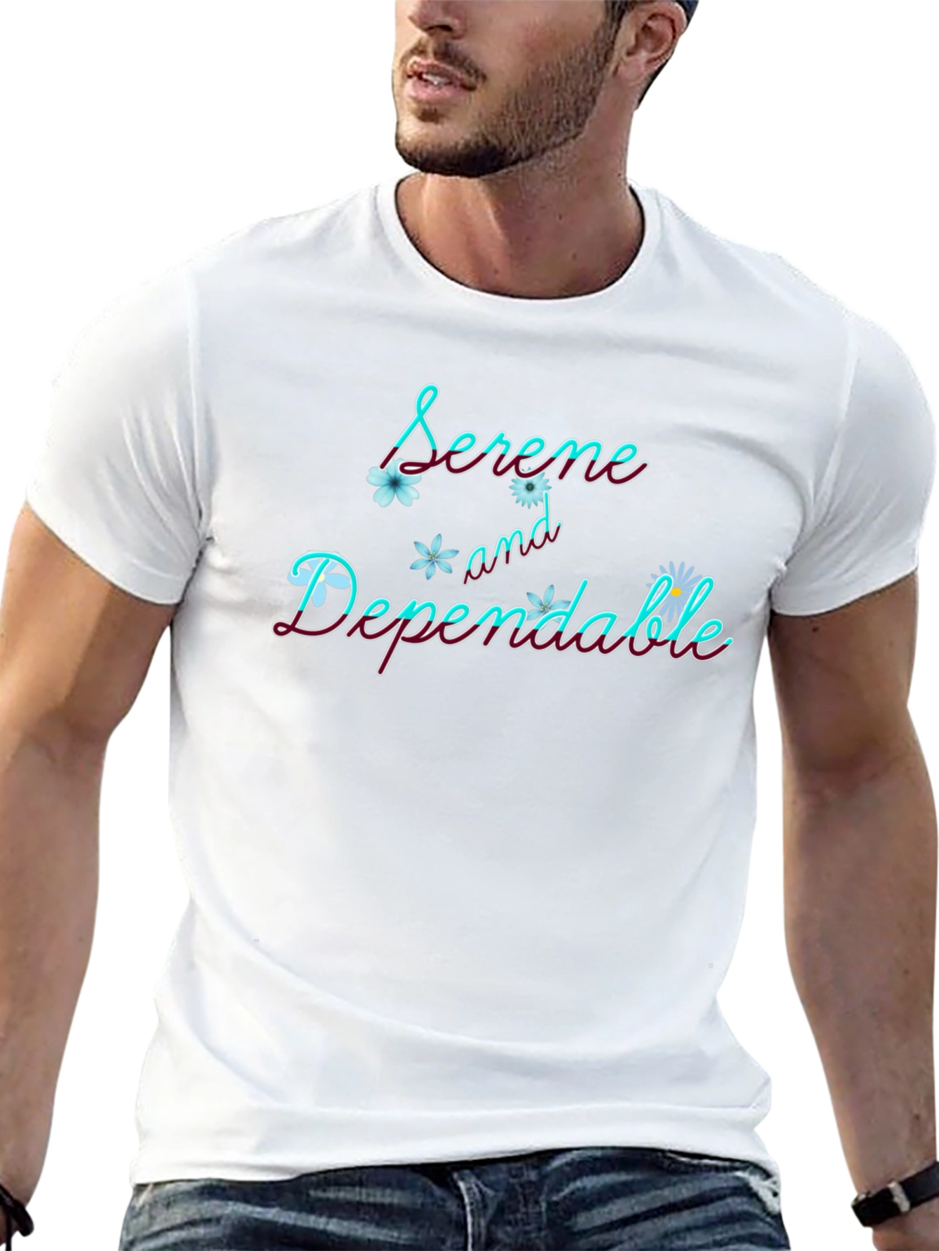 Serene & Dependable Black Graphic Tee