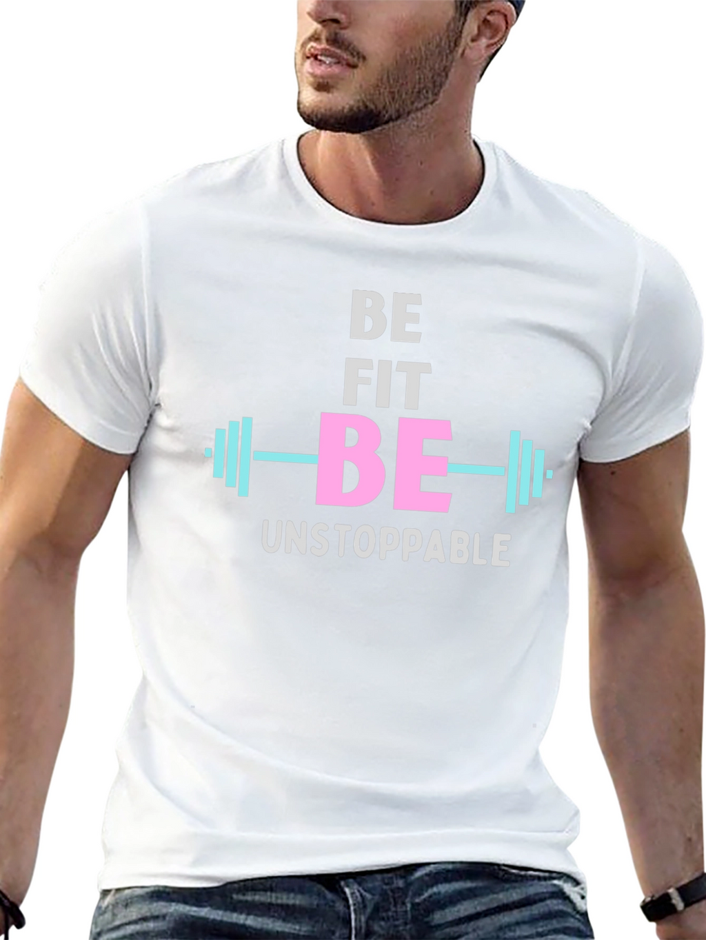 Be Fit Be Unstoppable Black Graphic T-Shirt
