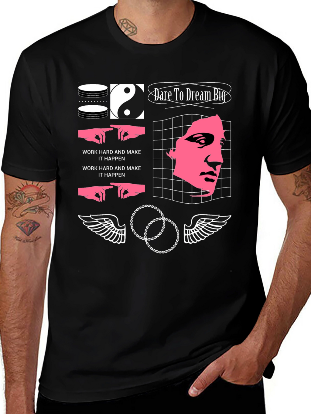 Dare To Dream Big Black Graphic Tee