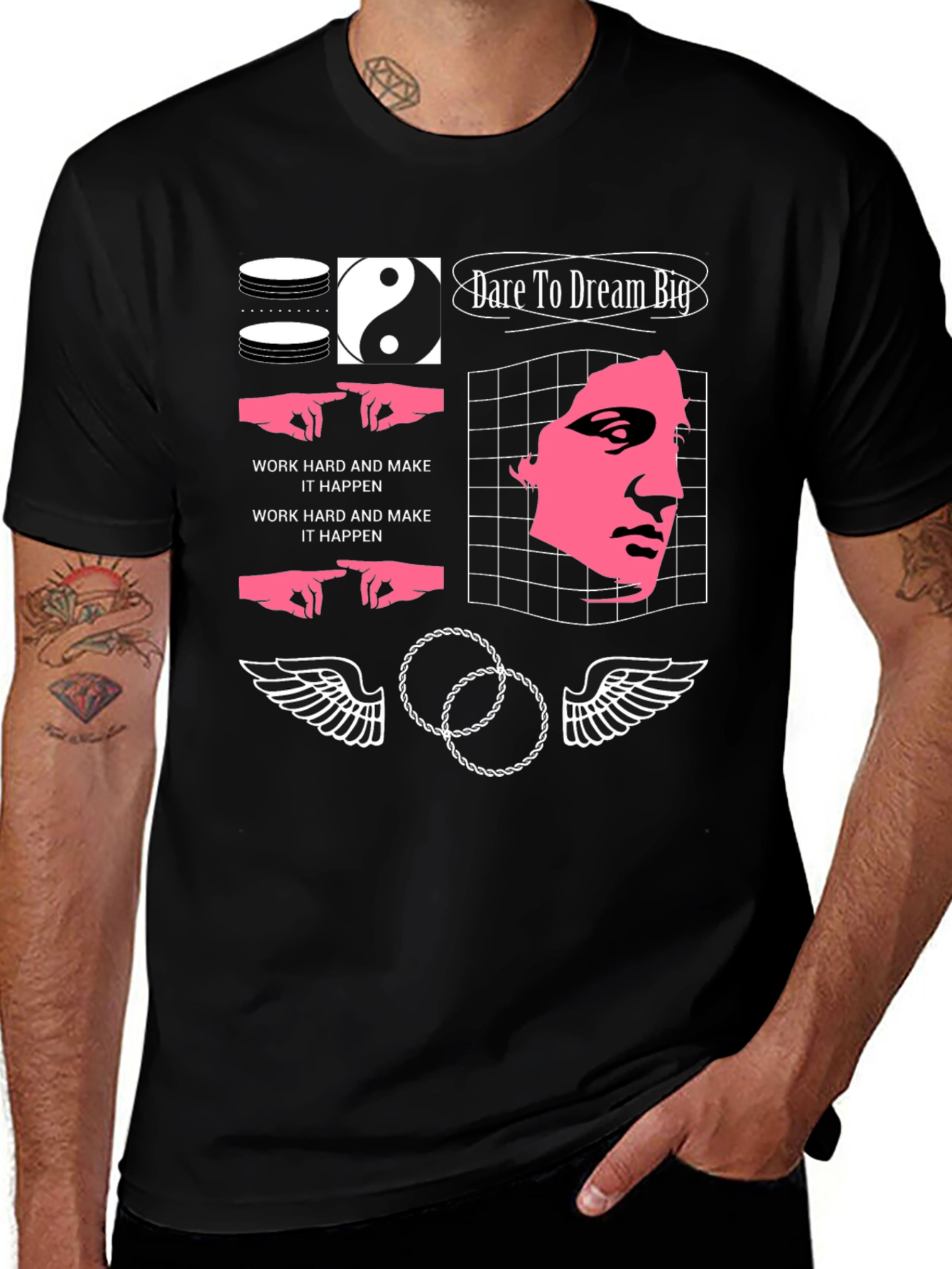 Dare To Dream Big Black Graphic Tee