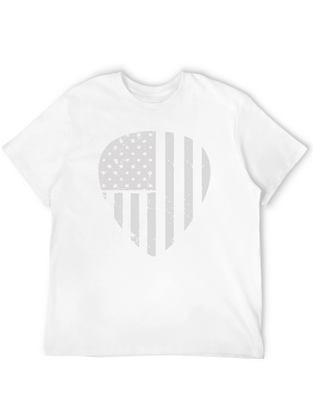 Distressed American Flag Skull Graphic T-Shirt