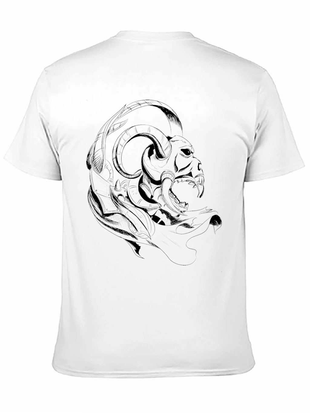 Dark Ram Graphic Tee - Edgy Black T-Shirt