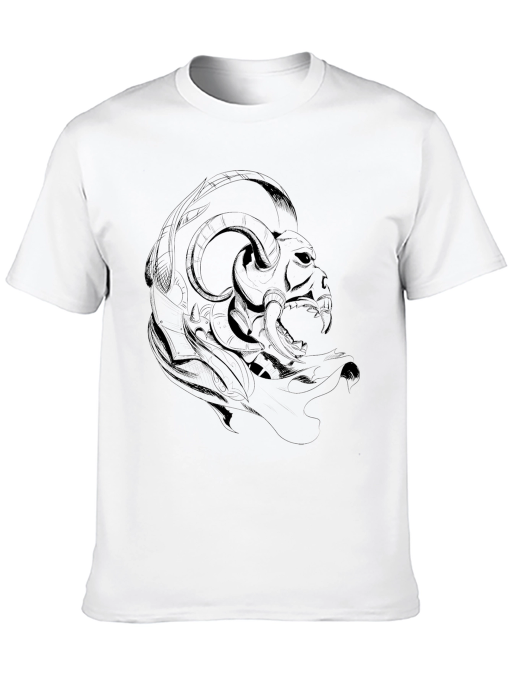 Dark Ram Graphic Tee - Edgy Black T-Shirt