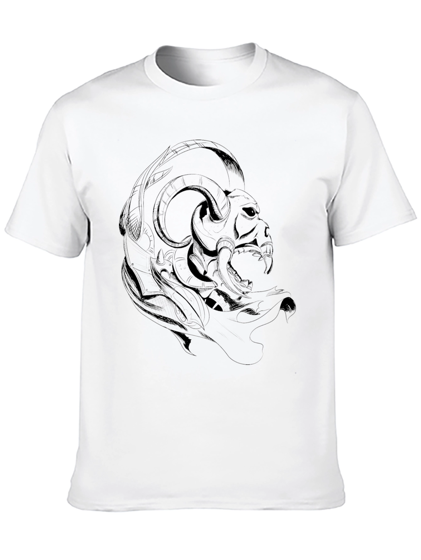 Dark Ram Graphic Tee - Edgy Black T-Shirt