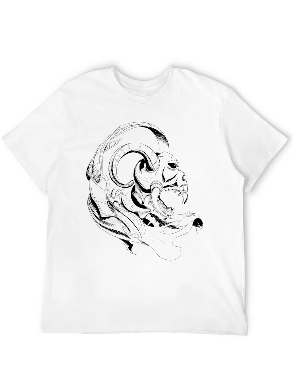 Dark Ram Graphic Tee - Edgy Black T-Shirt
