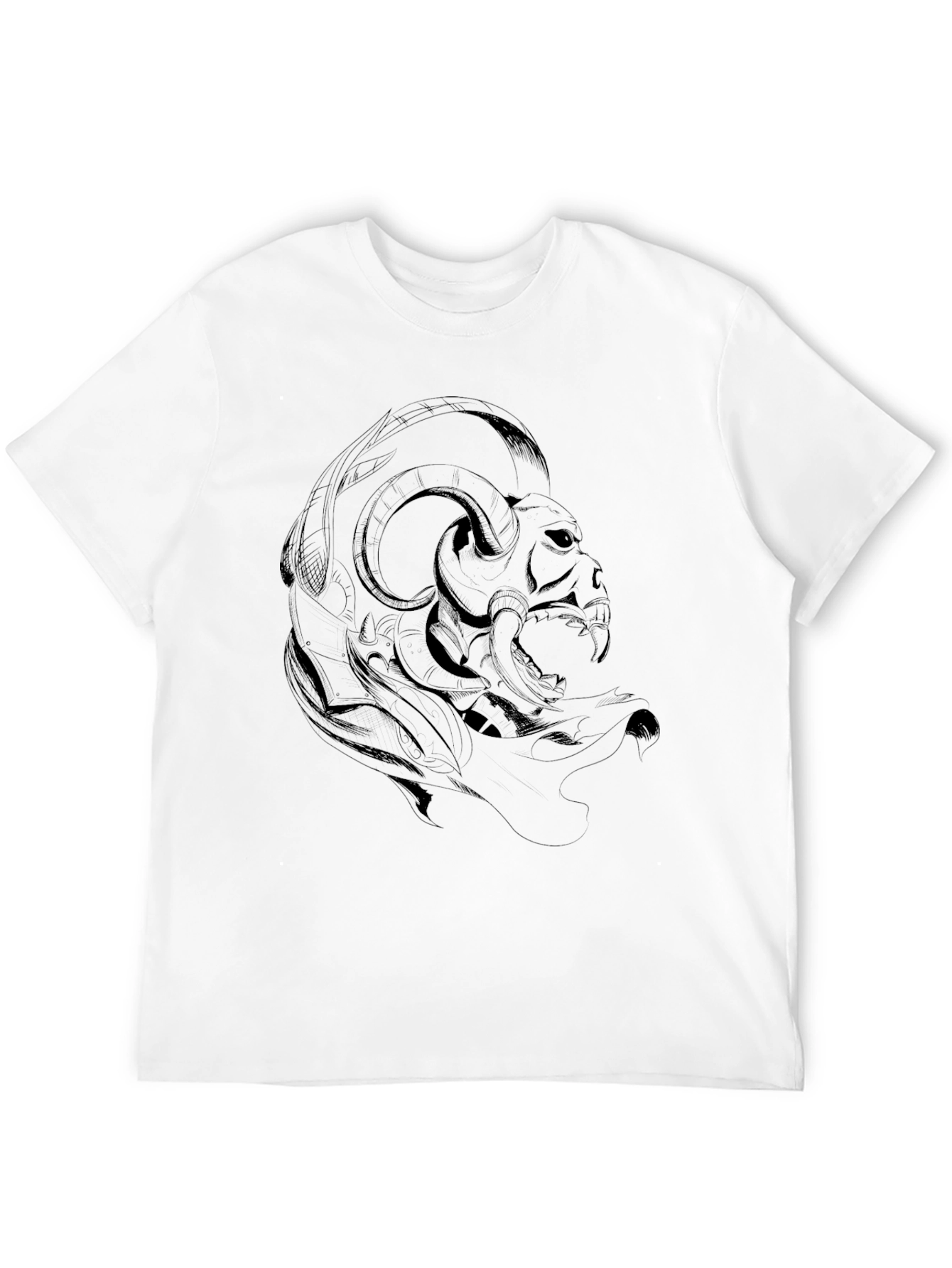 Dark Ram Graphic Tee - Edgy Black T-Shirt