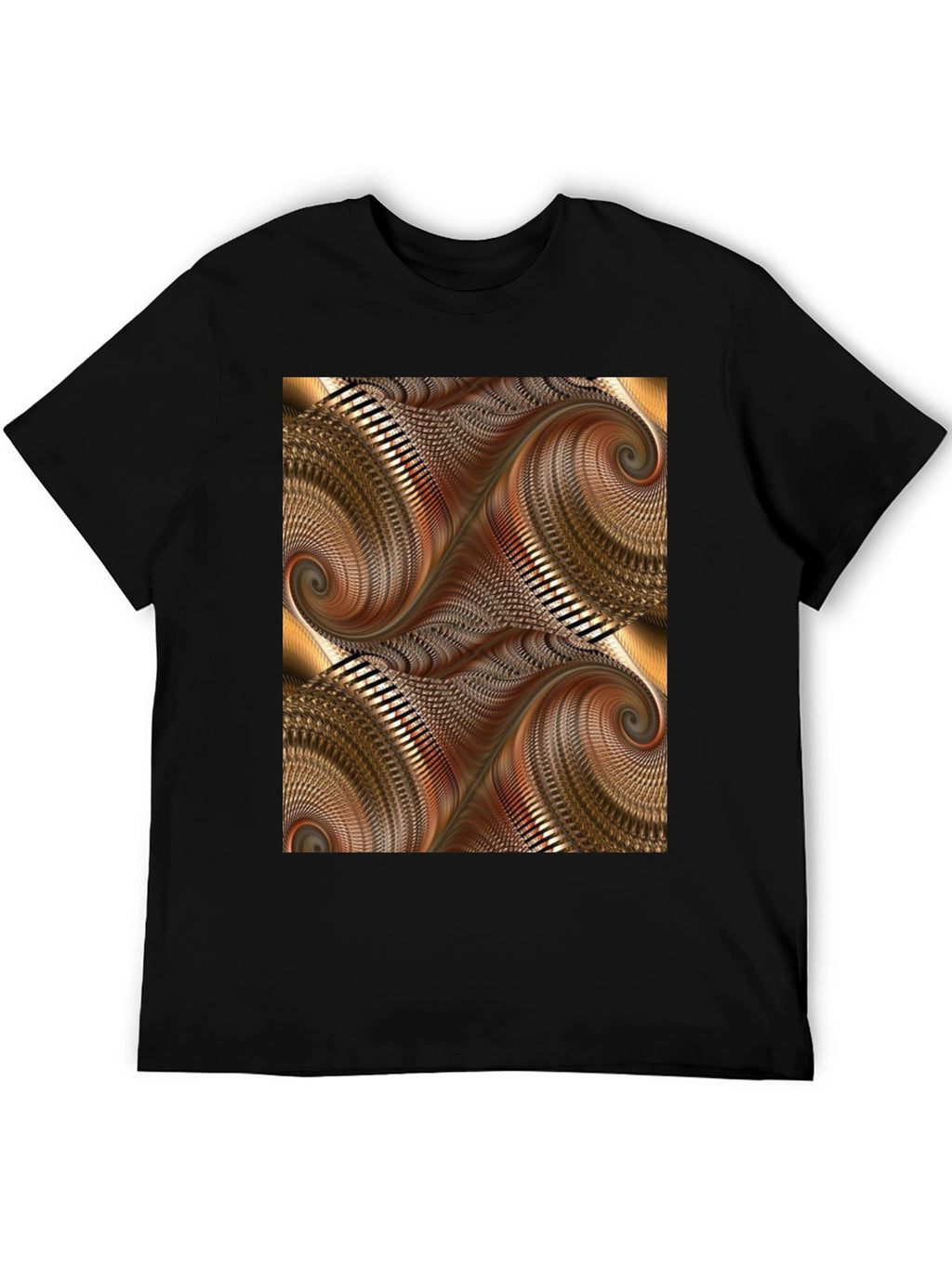 Abstract Swirl Graphic Print Black T-Shirt