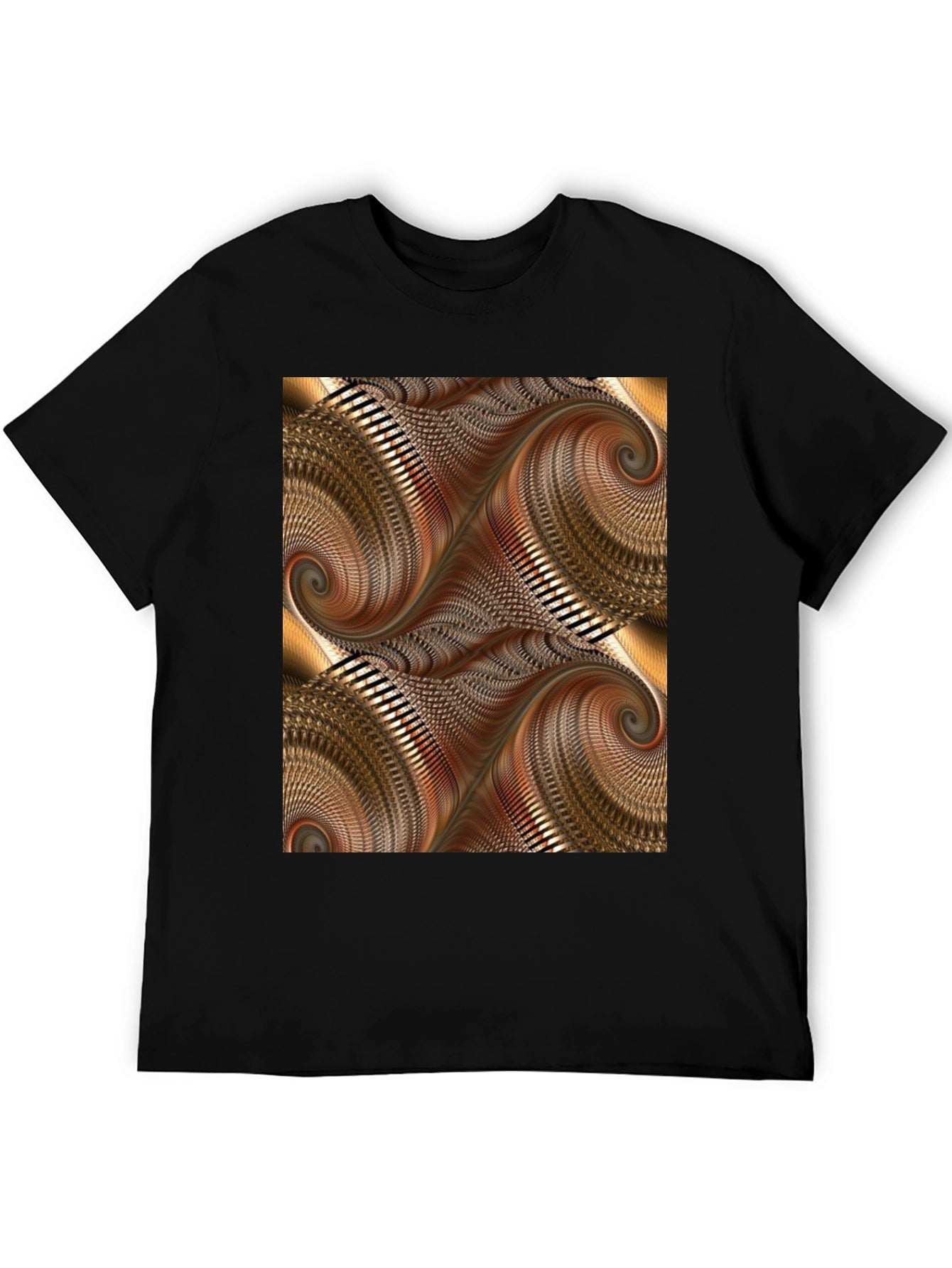 Abstract Swirl Graphic Print Black T-Shirt