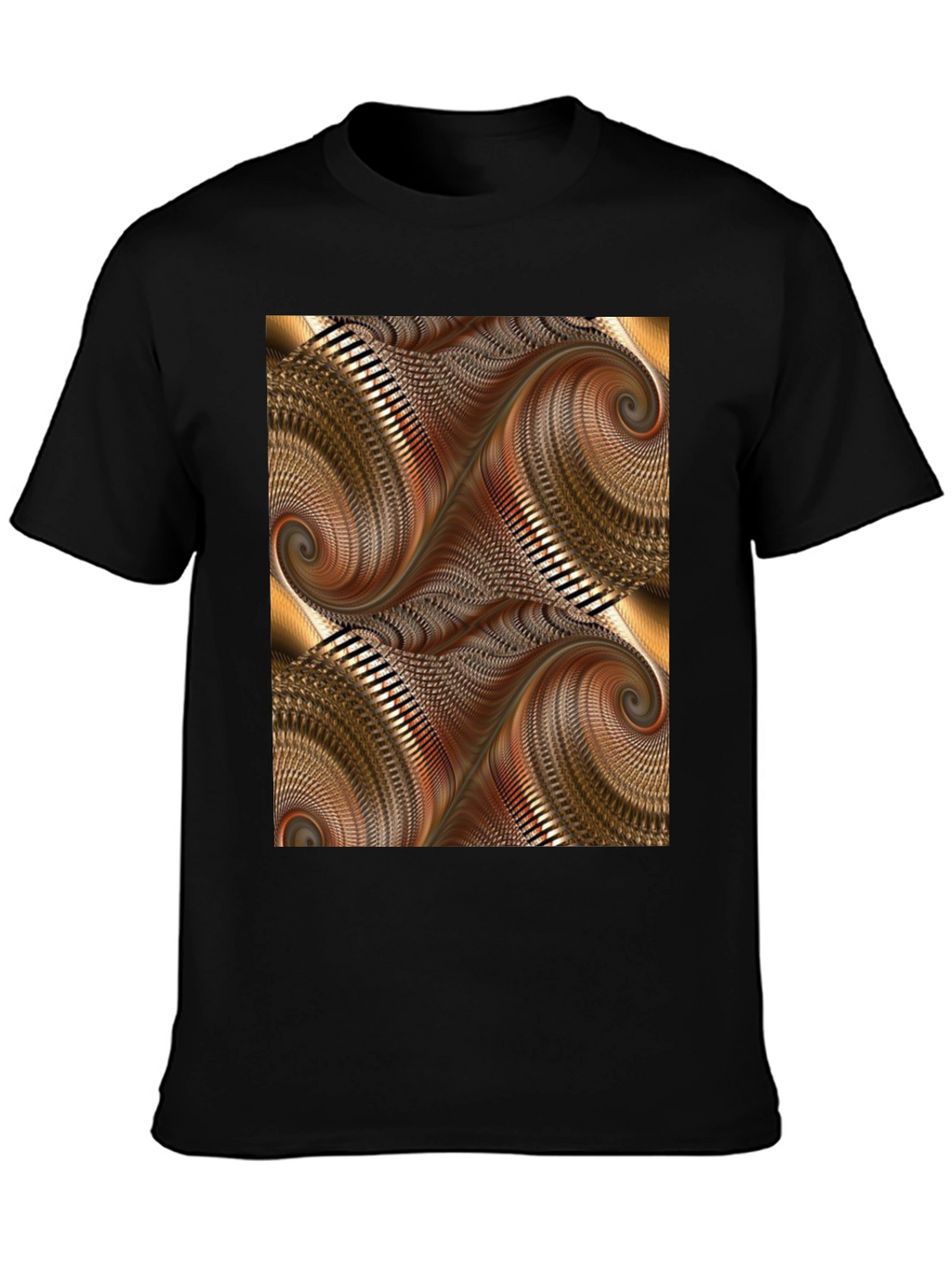 Abstract Swirl Graphic Print Black T-Shirt