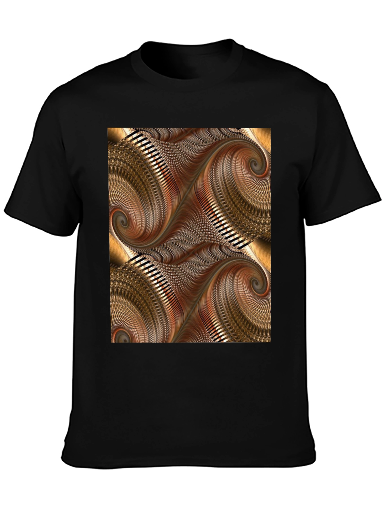 Abstract Swirl Graphic Print Black T-Shirt
