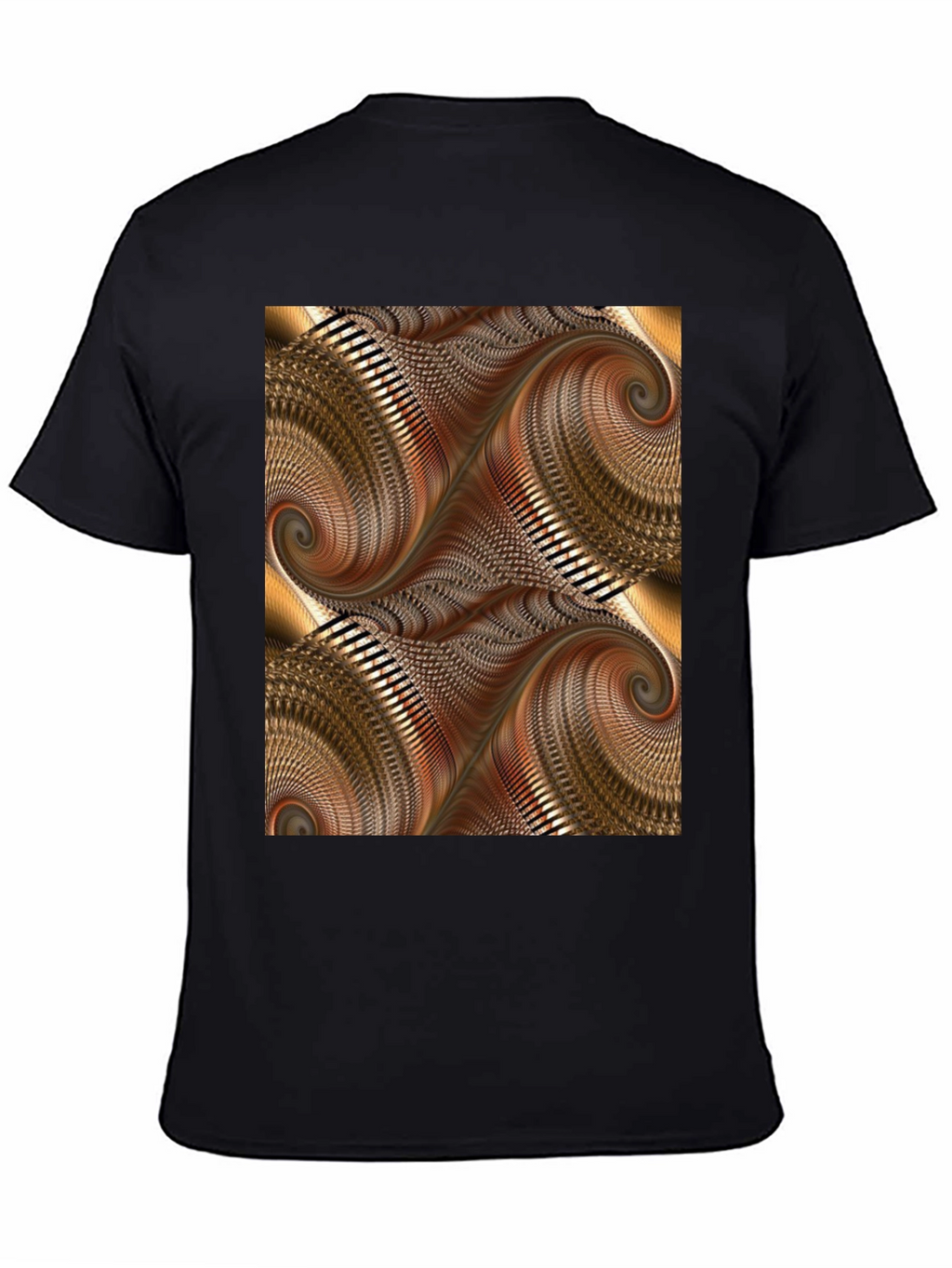 Abstract Swirl Graphic Print Black T-Shirt