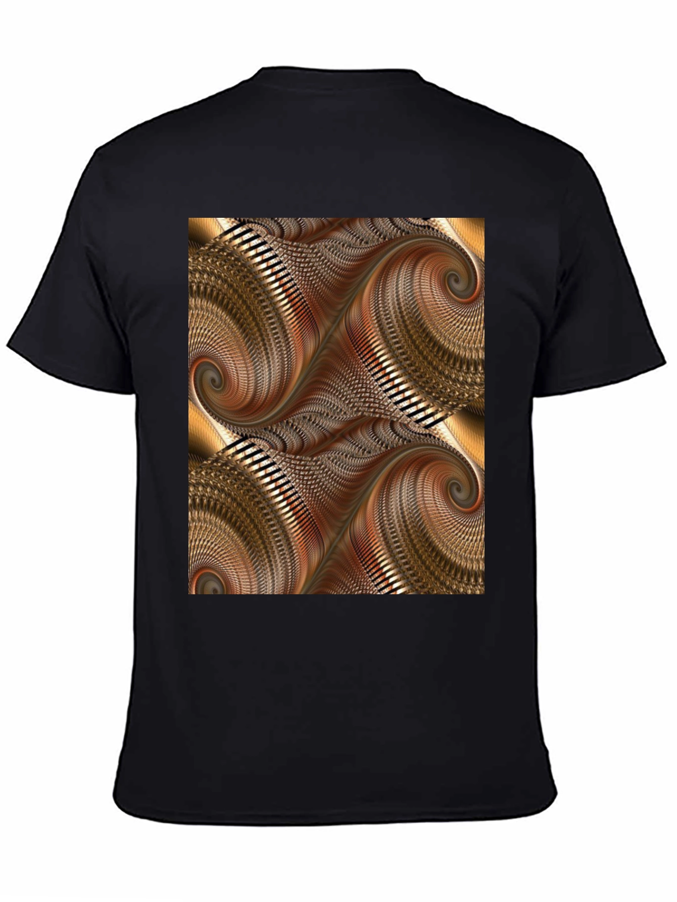 Abstract Swirl Graphic Print Black T-Shirt