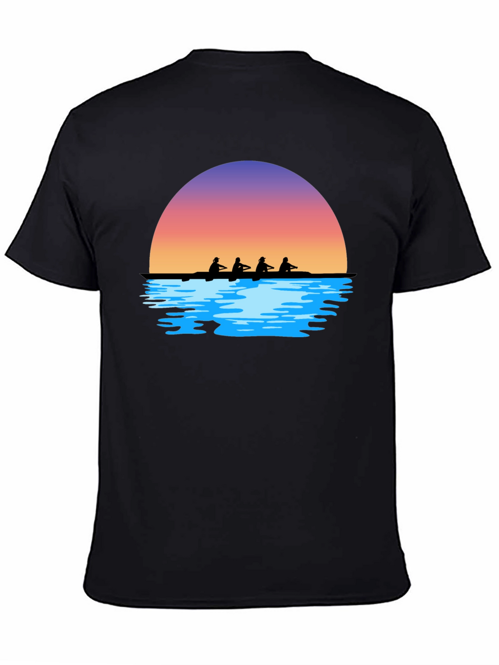 Sunset Rowers T-Shirt | Black Graphic Tee